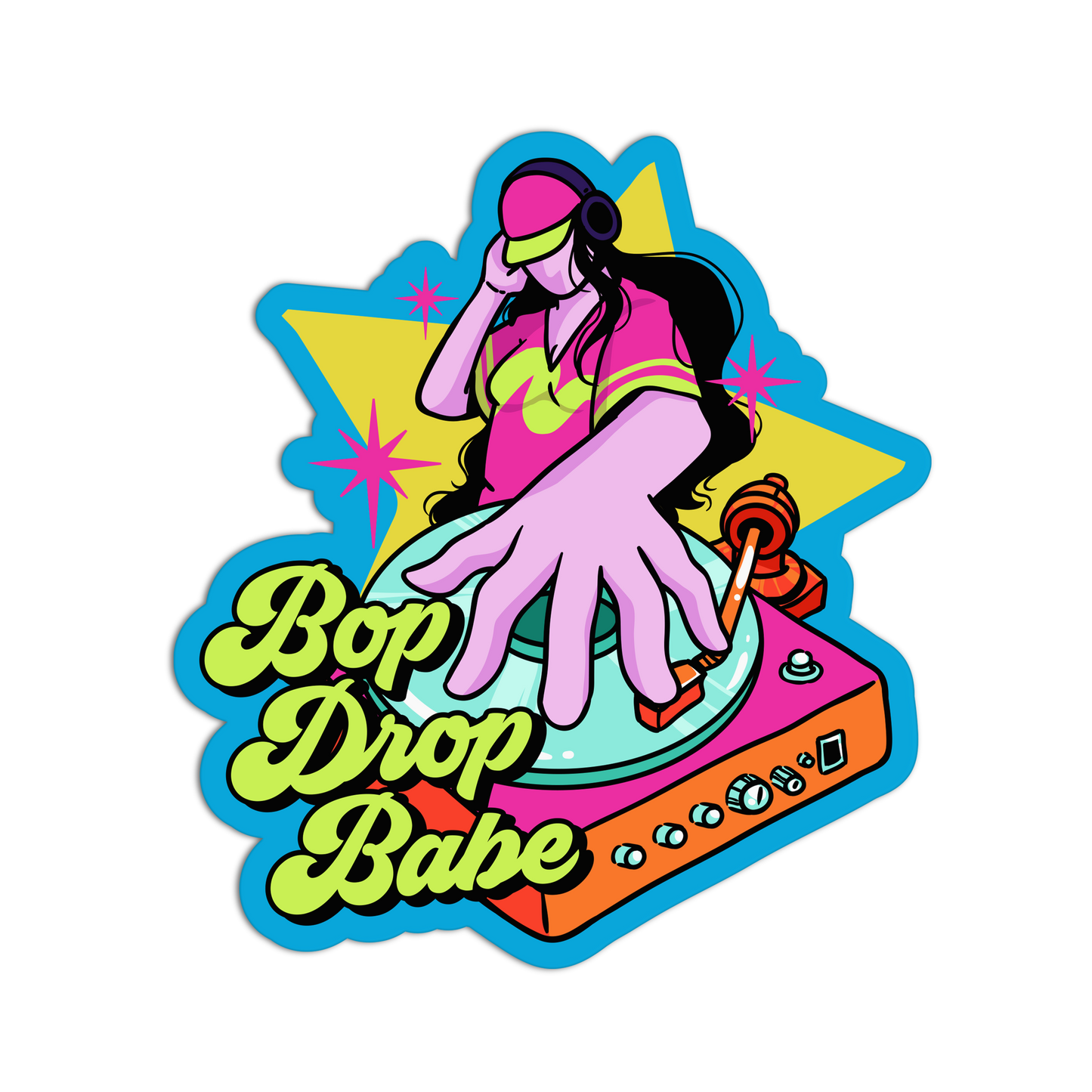 Bop Drop Babe DJ Set Textured Stickers