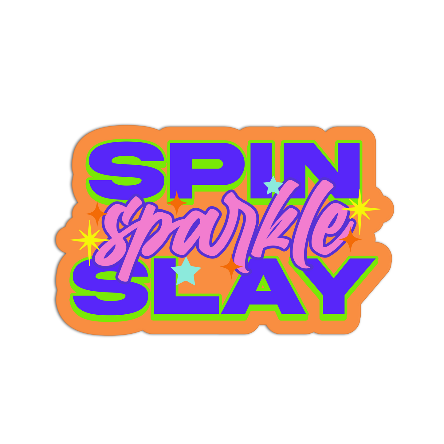 Spin Sparkle Slay DJ Set Textured Stickers