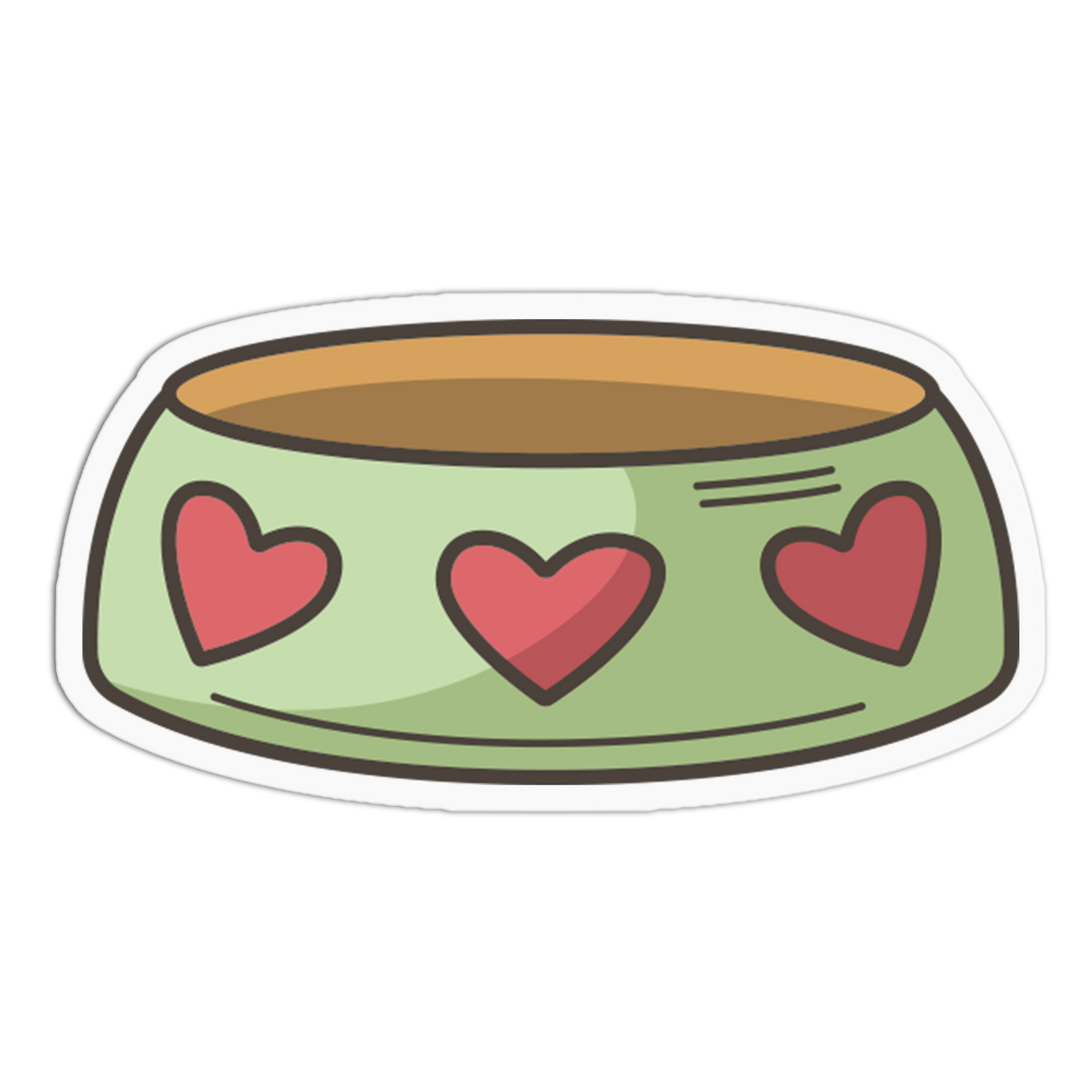 Green Food Bowl Dog Accessories Sticker