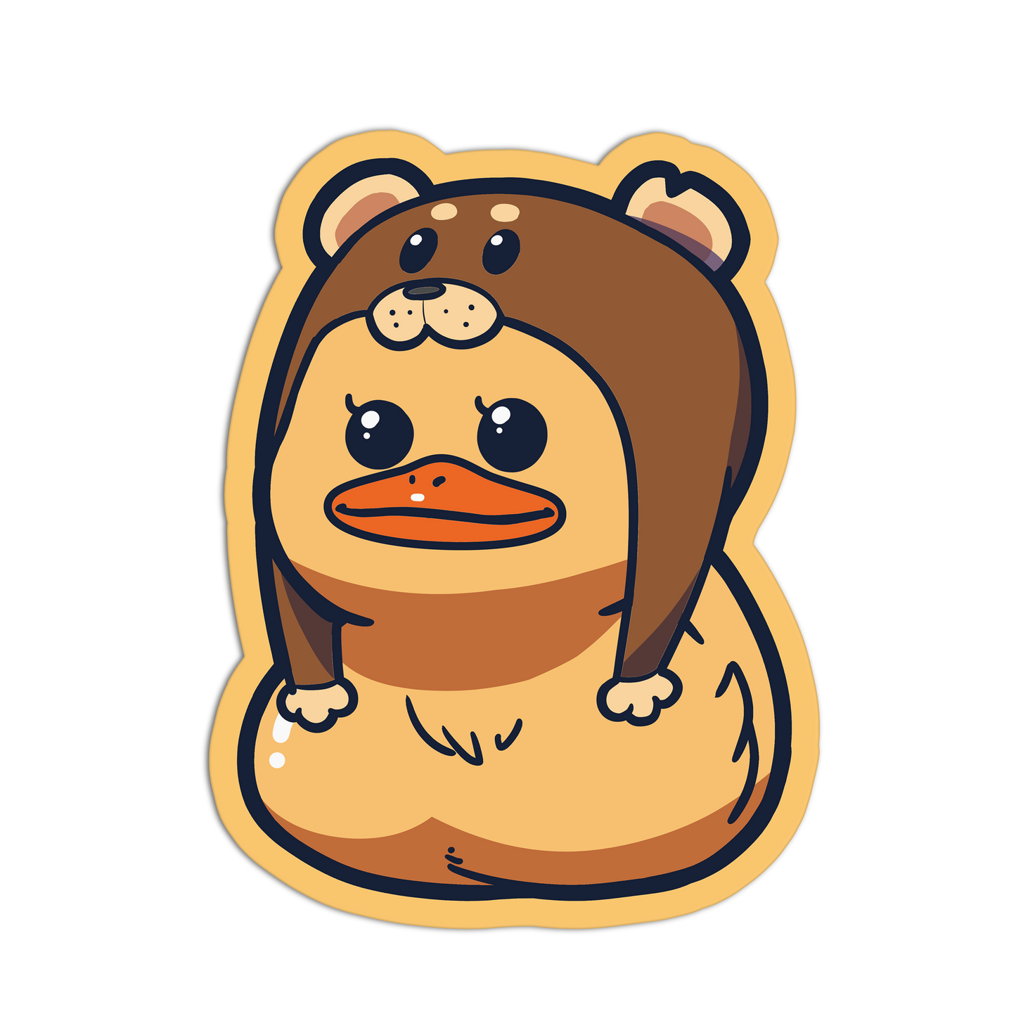 Duck With Bear Hat Duckies Stickers