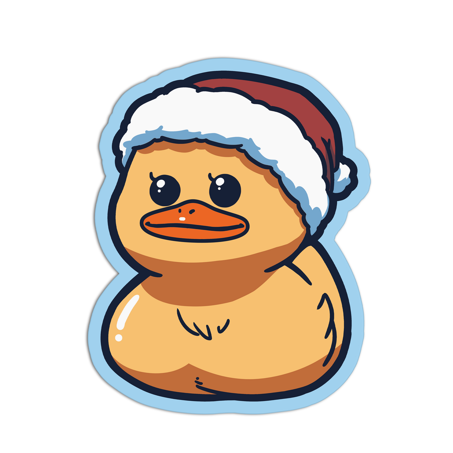 duck with christmas hat Duckies Stickers