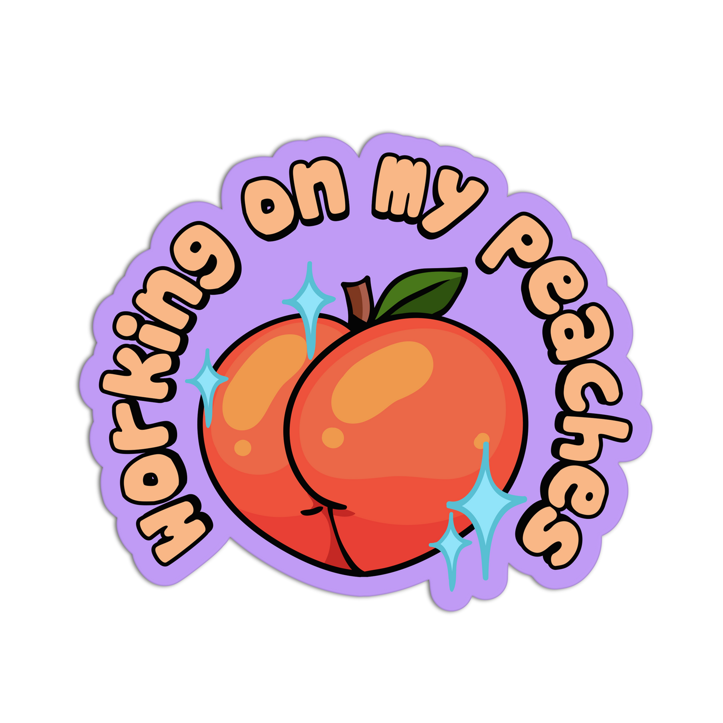 Working On My Peaches Exercise Stickers
