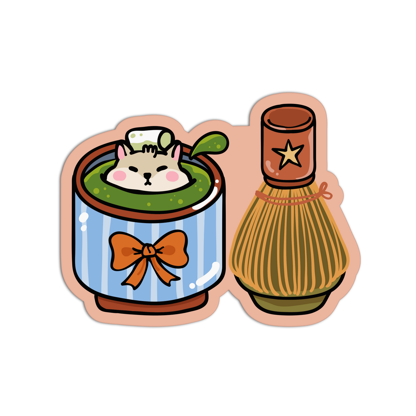 Whisked Matcha Fall Coquette Coffee And Matcha Sticker