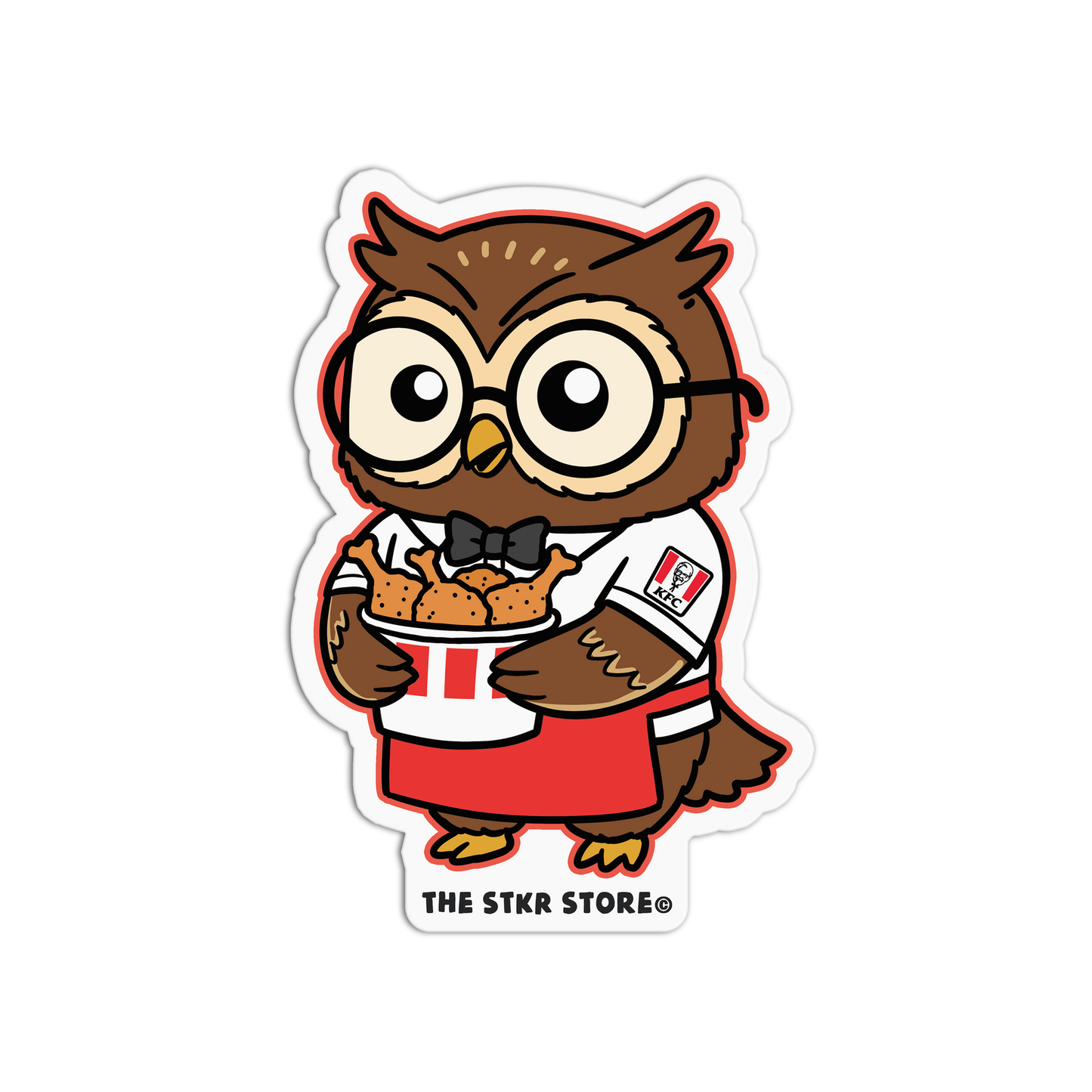 "Owl-ways" Finger Lickin' - Fastfood Animals Sticker - The Stkr Store