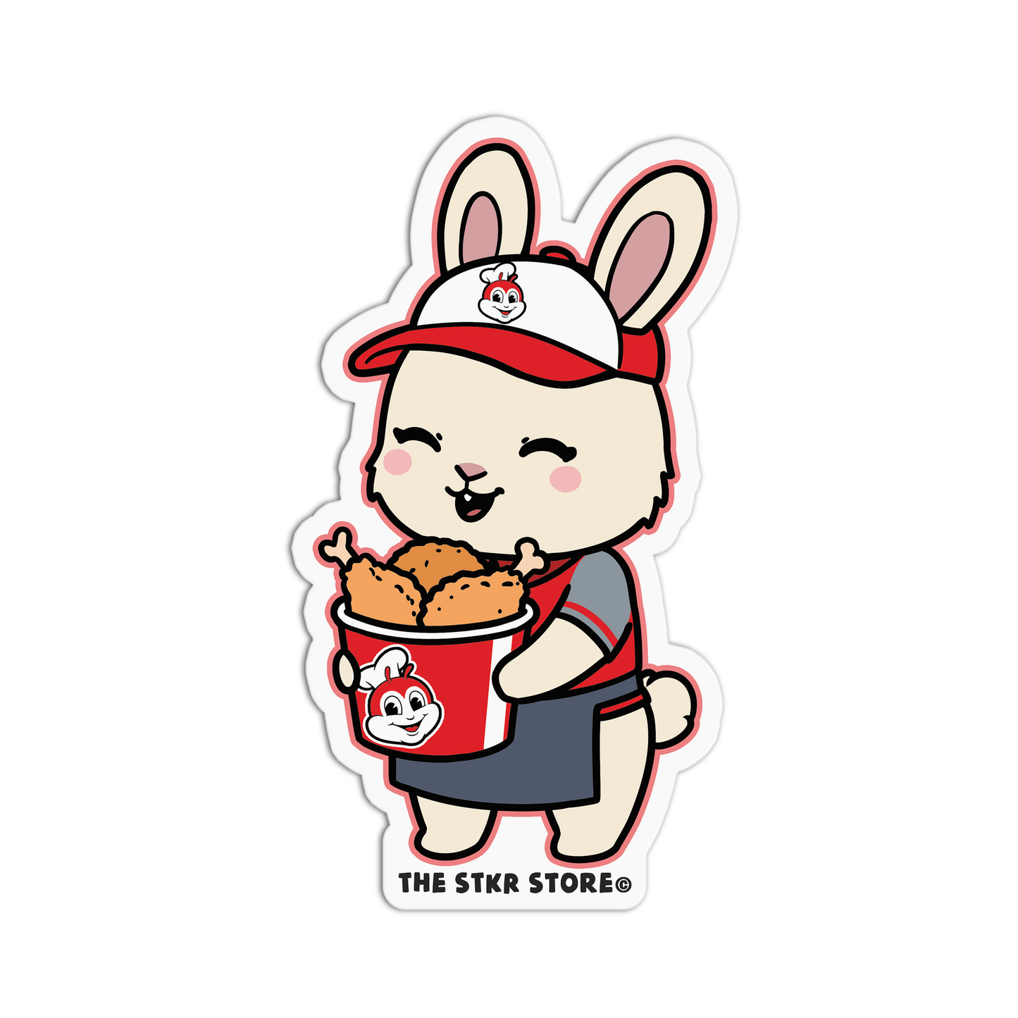 "Joyful Hopper" Bunny - Fastfood Animals Sticker - The Stkr Store