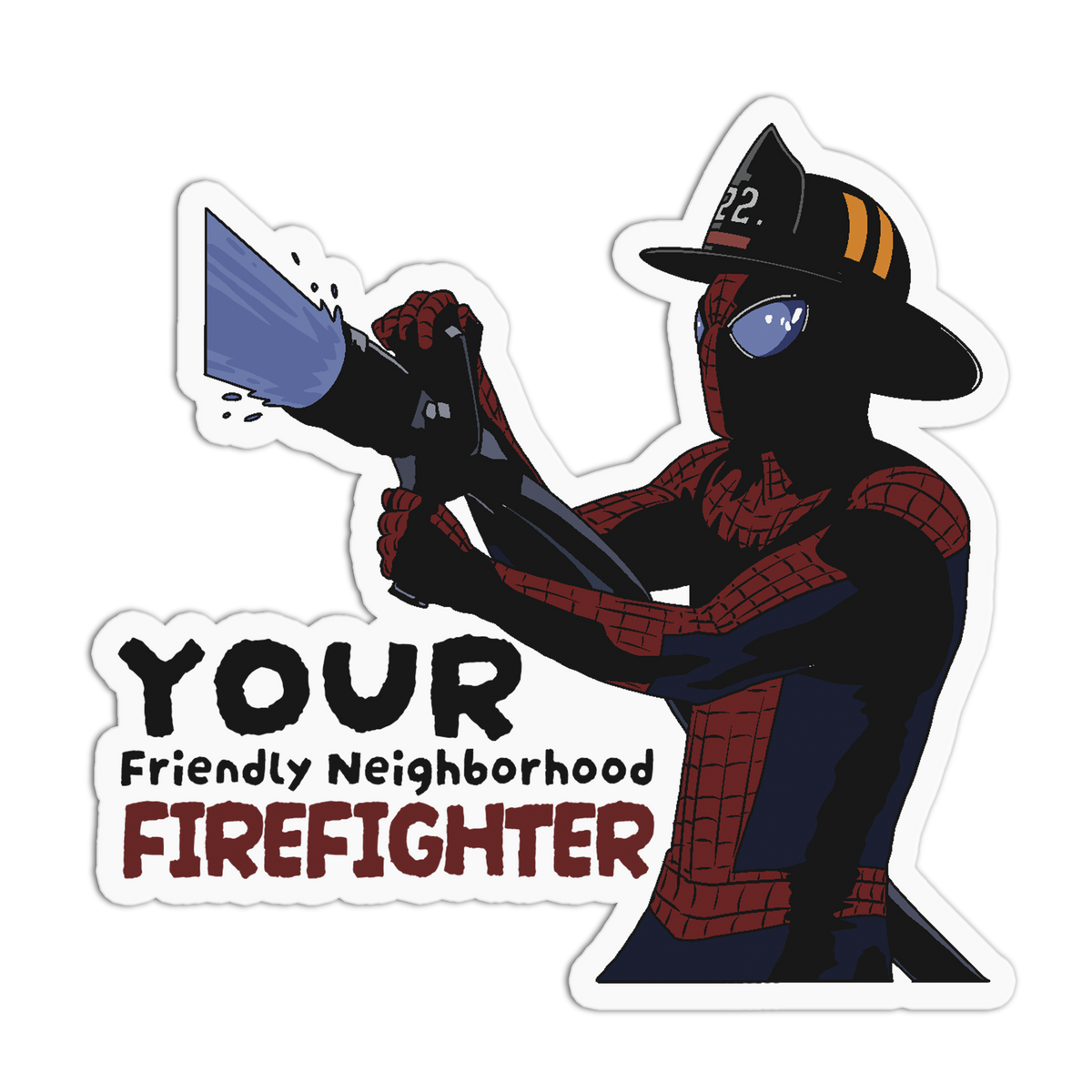 Spider Hero Firefighter Sticker