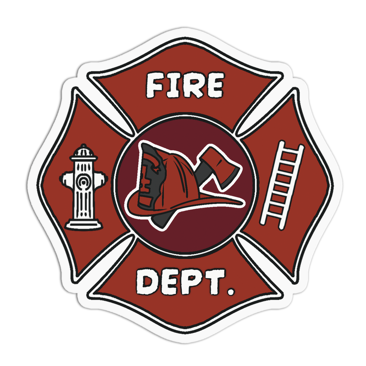 Maltese Cross Firefighter Sticker
