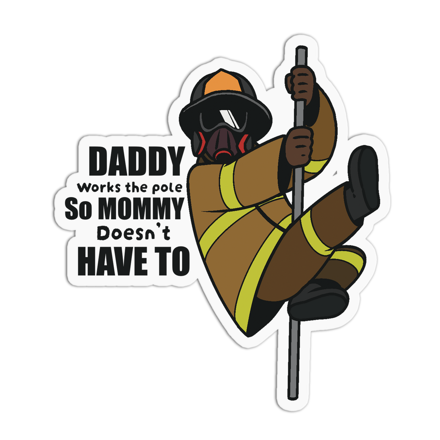 Pole Slide Firefighter Sticker
