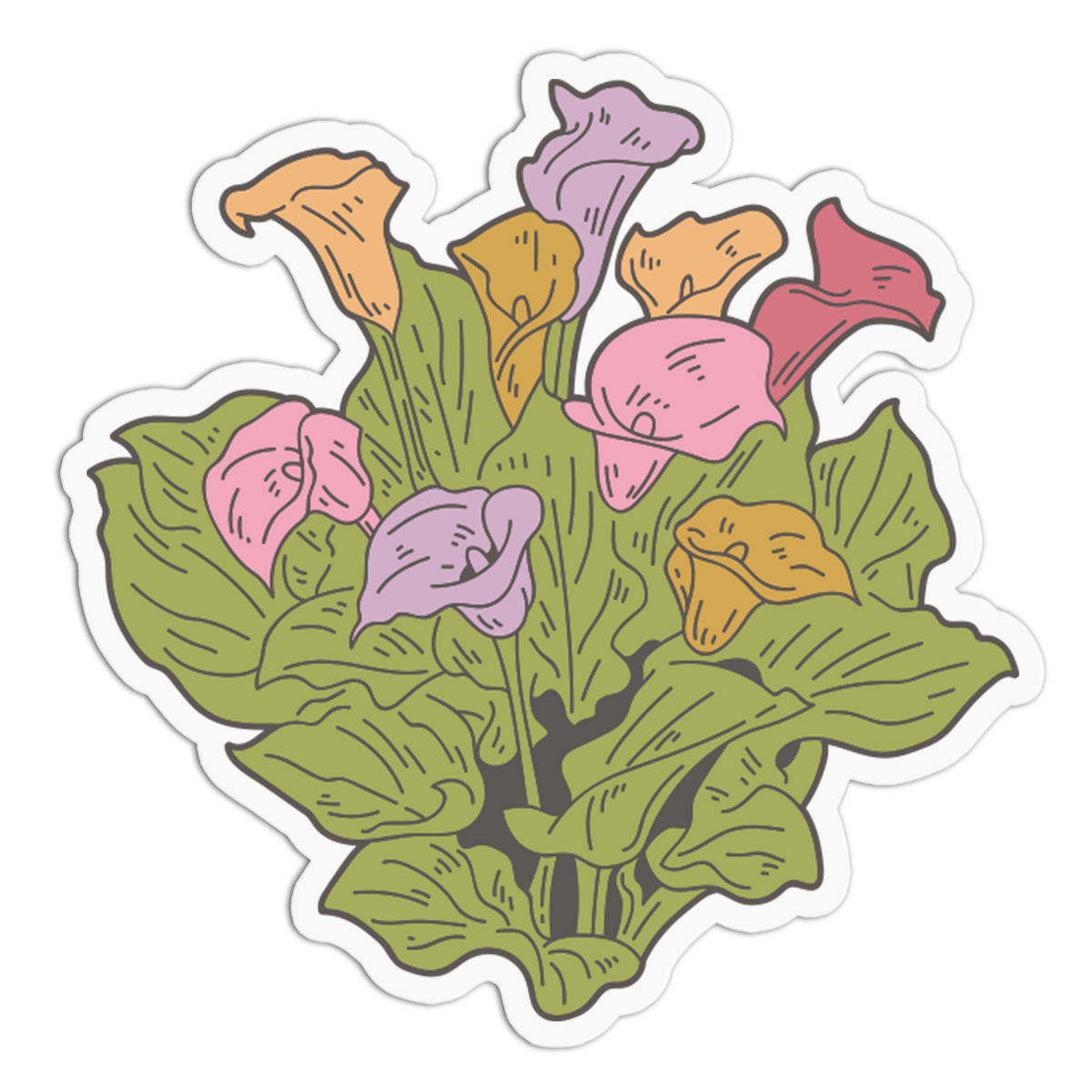 Colorful Calla Lily - Flower Sticker