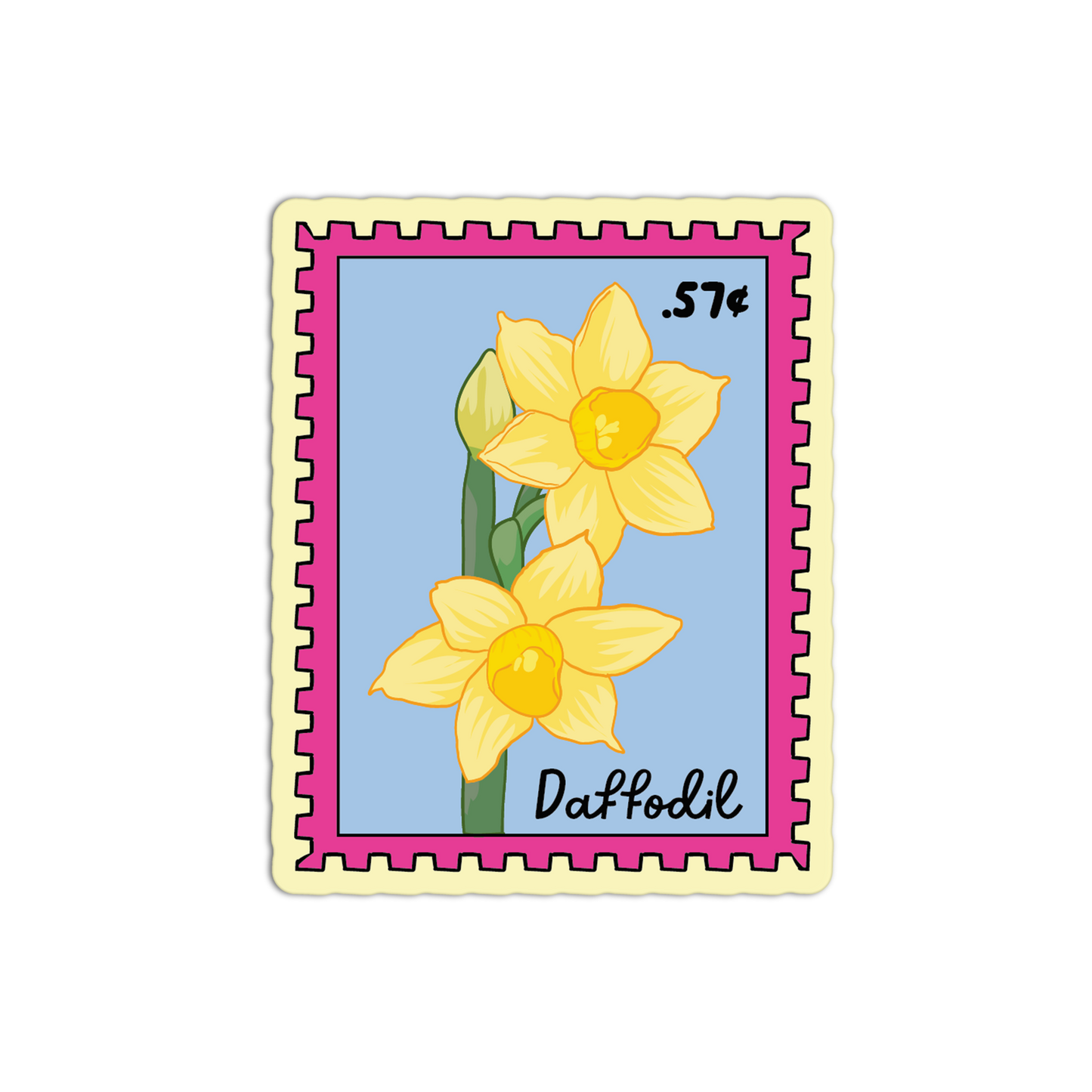 Daffodil Stamp - Flower Stamp Stickers - The Stkr Store