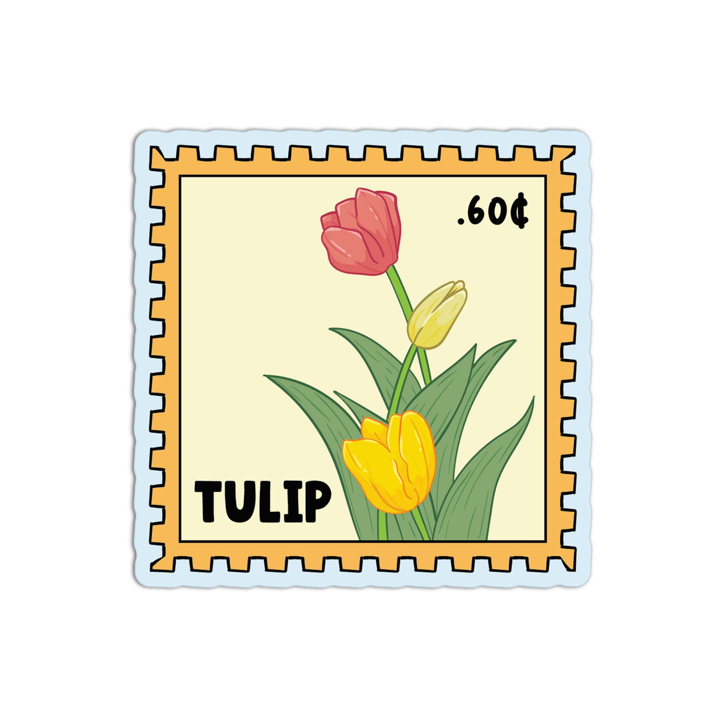 Tulip Stamp - Flower Stamp Stickers - The Stkr Store