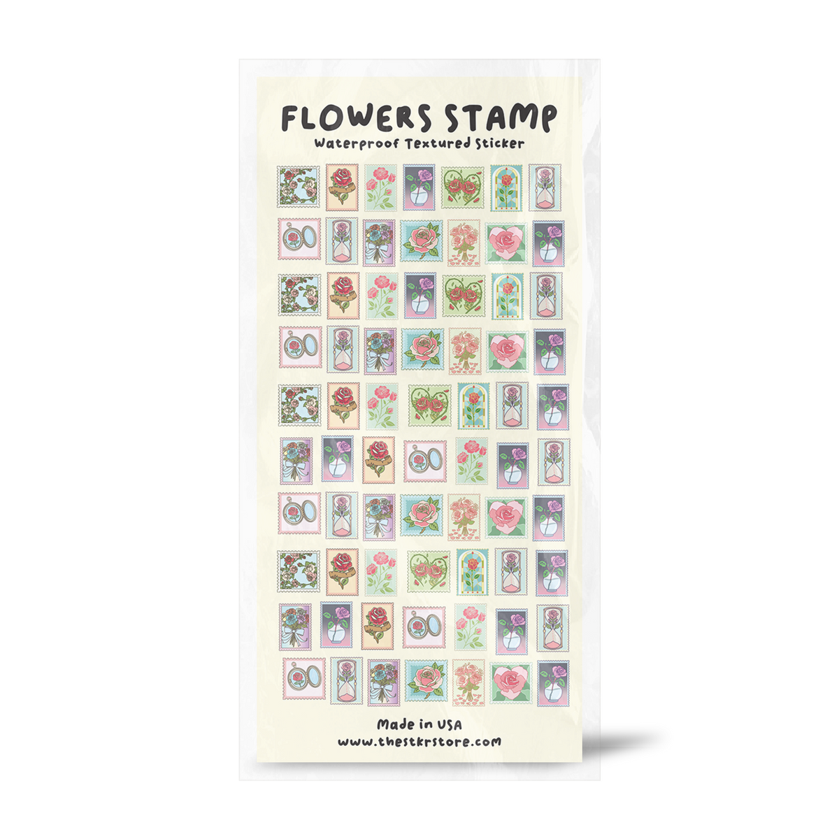 Flower Stamp Sticker Sheet