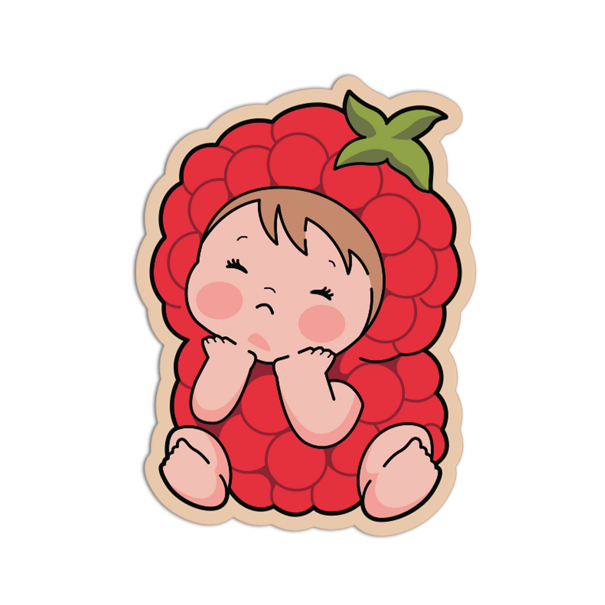 Cute Raspberry Fruit Babies Sticker