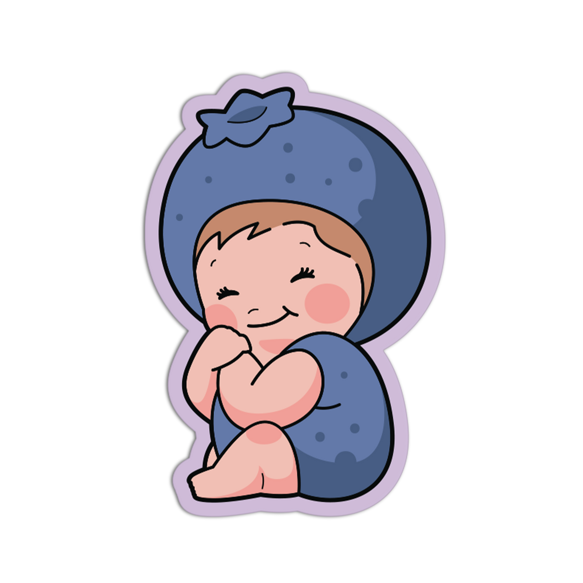 Cozy Blueberry Fruit Babies Sticker