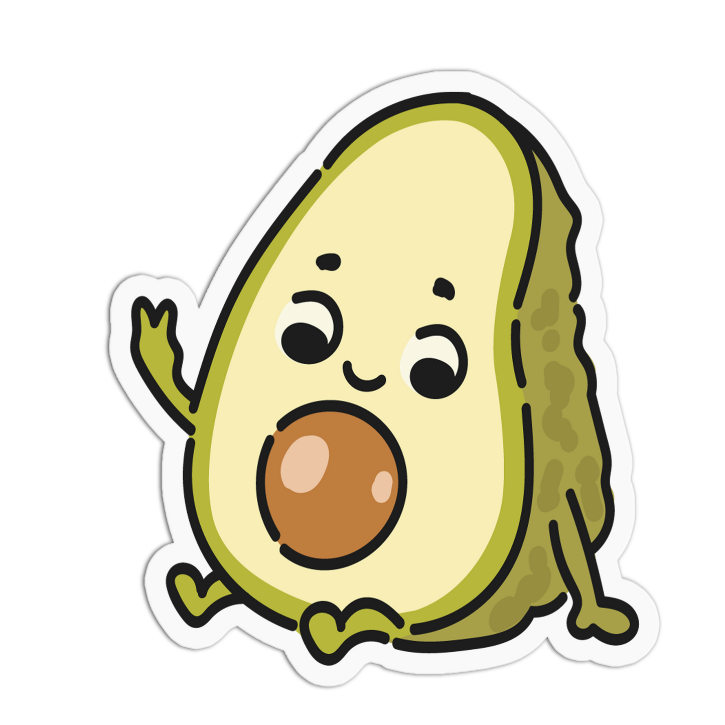 Cute Avocado Seed Fruits And Veggies Sticker