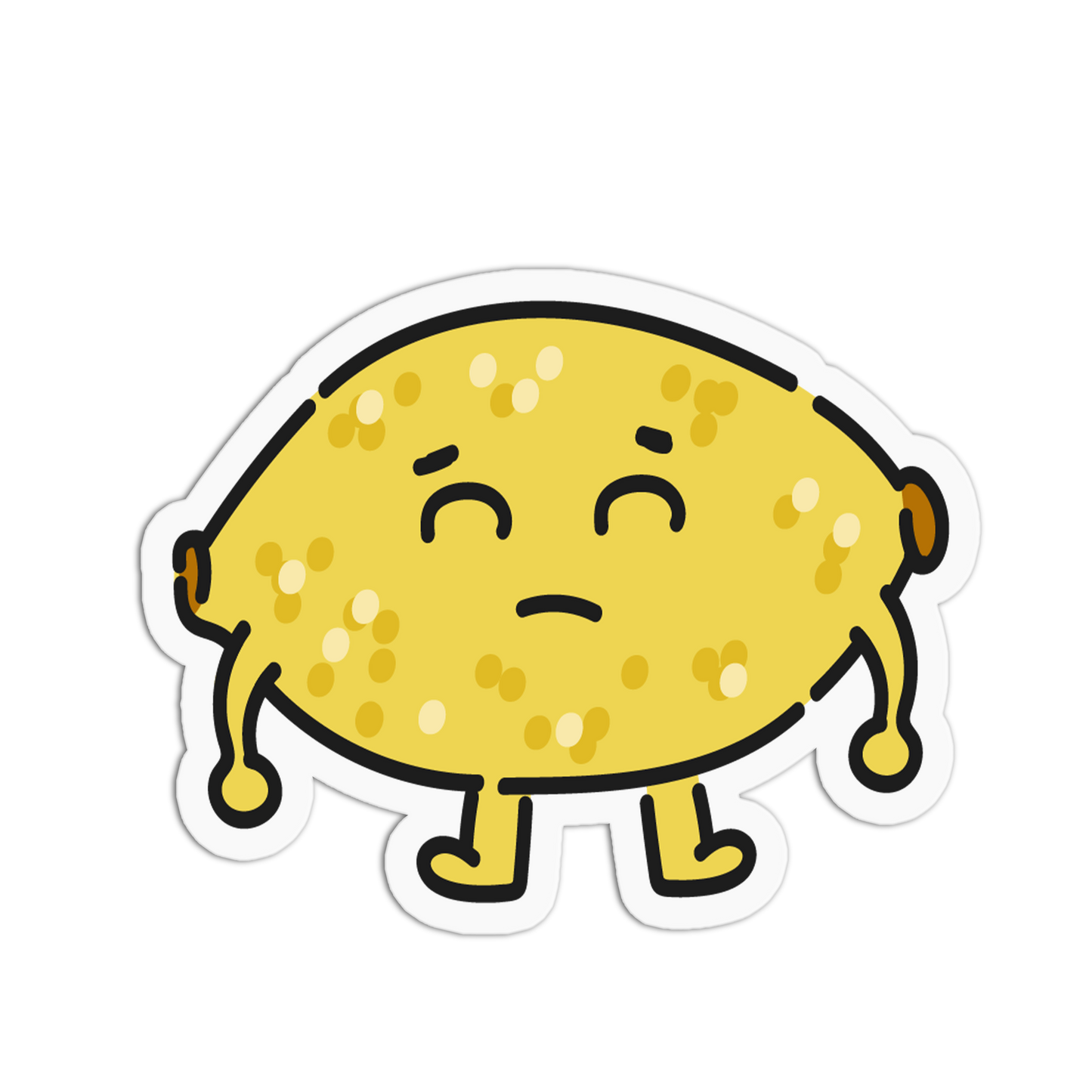 Sad Sour Lemon Fruits And Veggies Sticker