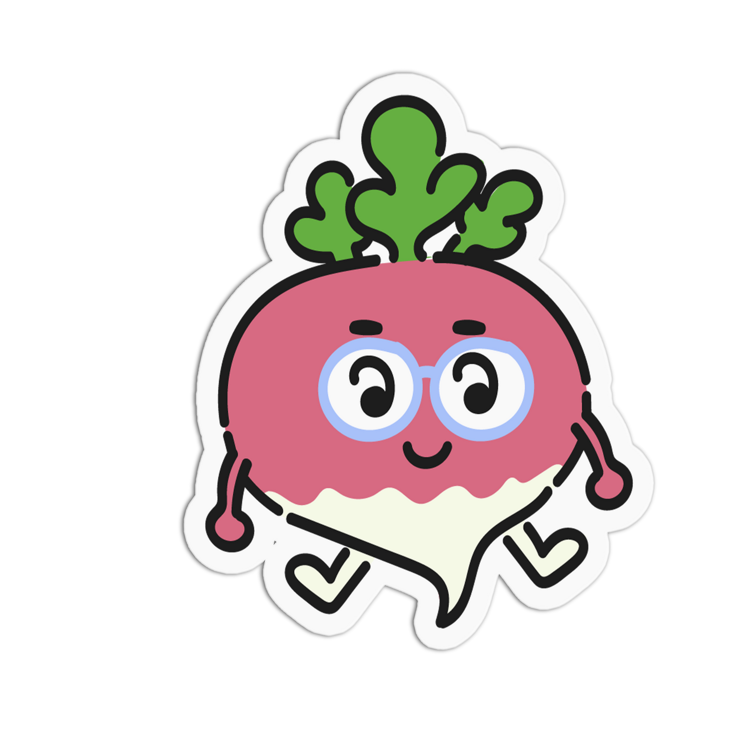 Smart Radish Glasses Fruits And Veggies Sticker