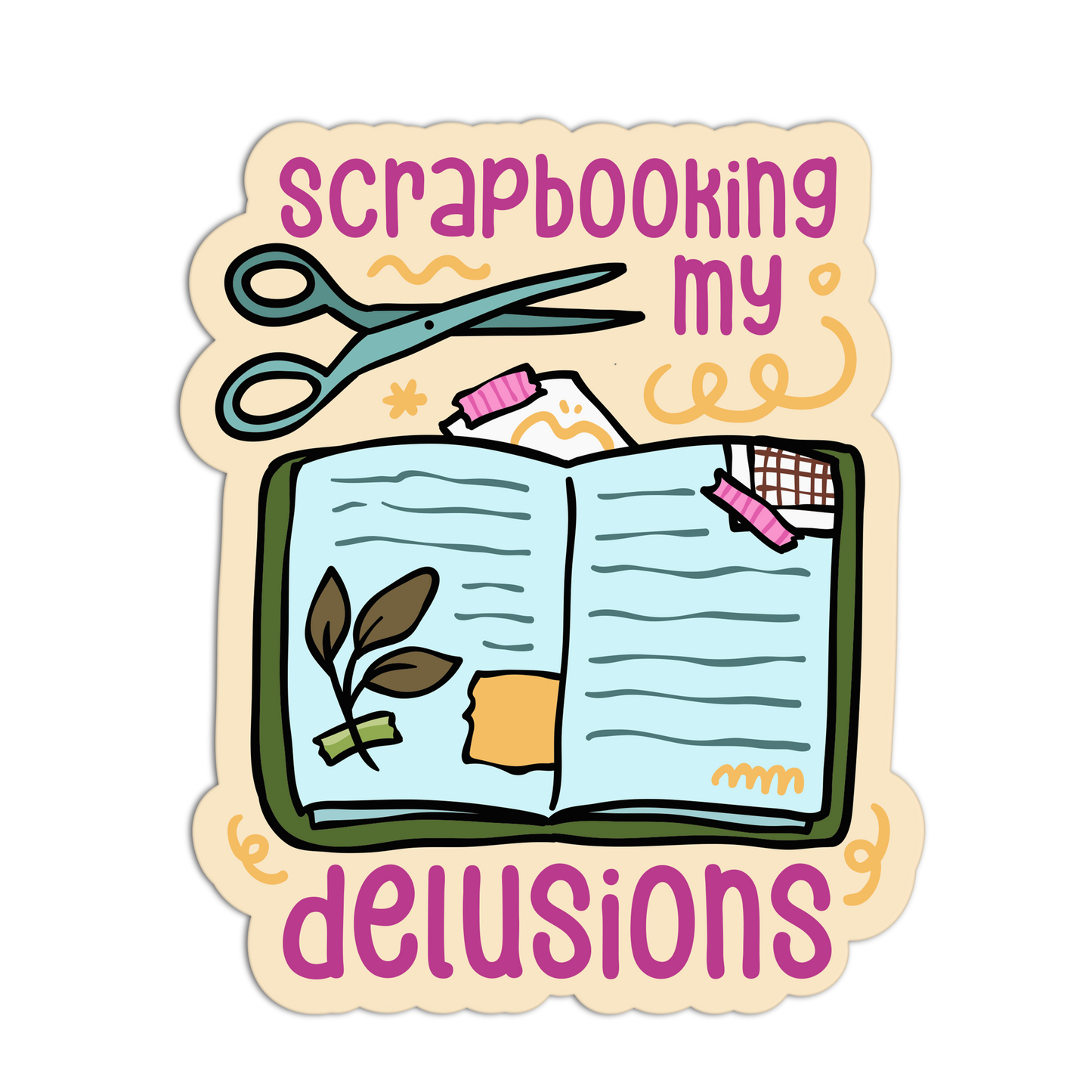 Scrapbooking My Delusions - Funny Hobbies Stickers
