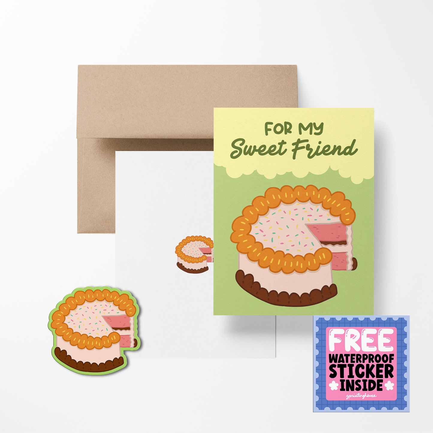 For My Sweet Friend Greeting Card with Stickers