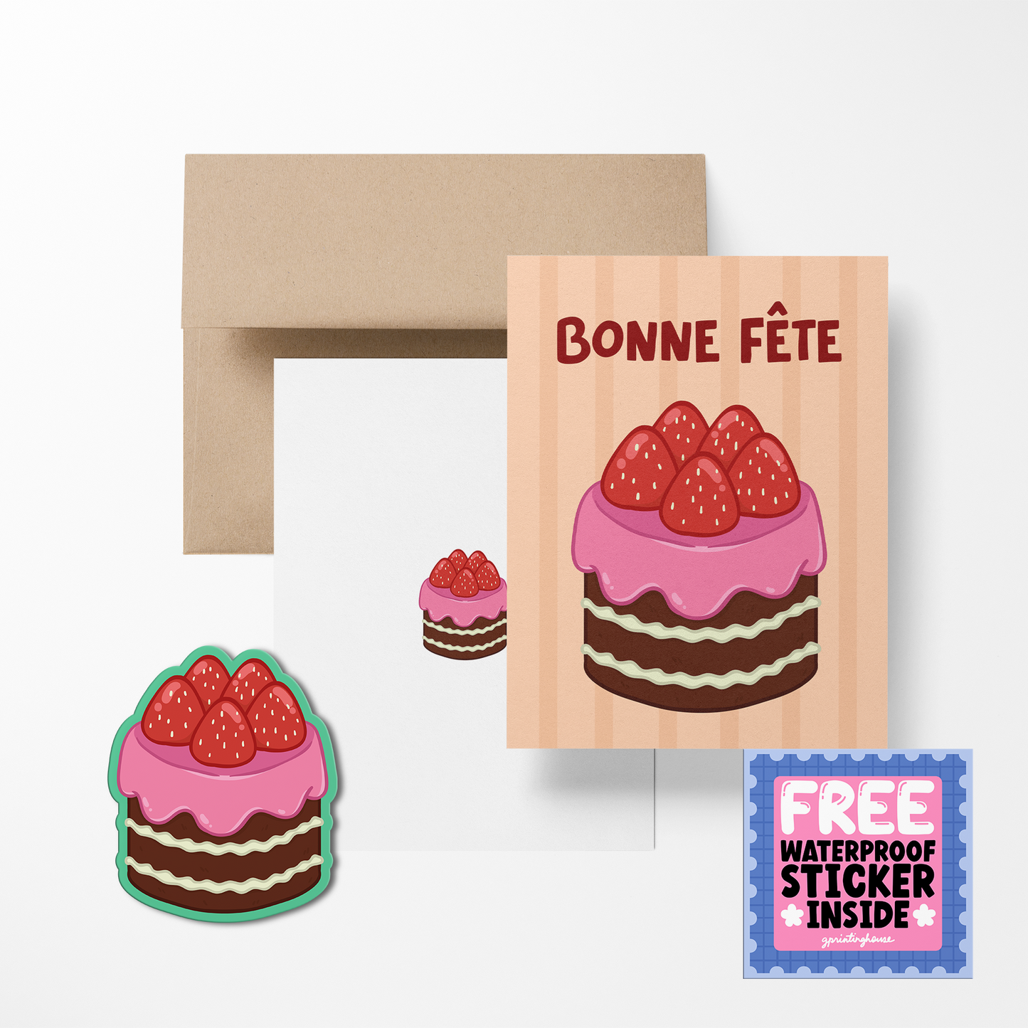 Bonne Fete Greeting Card with Stickers
