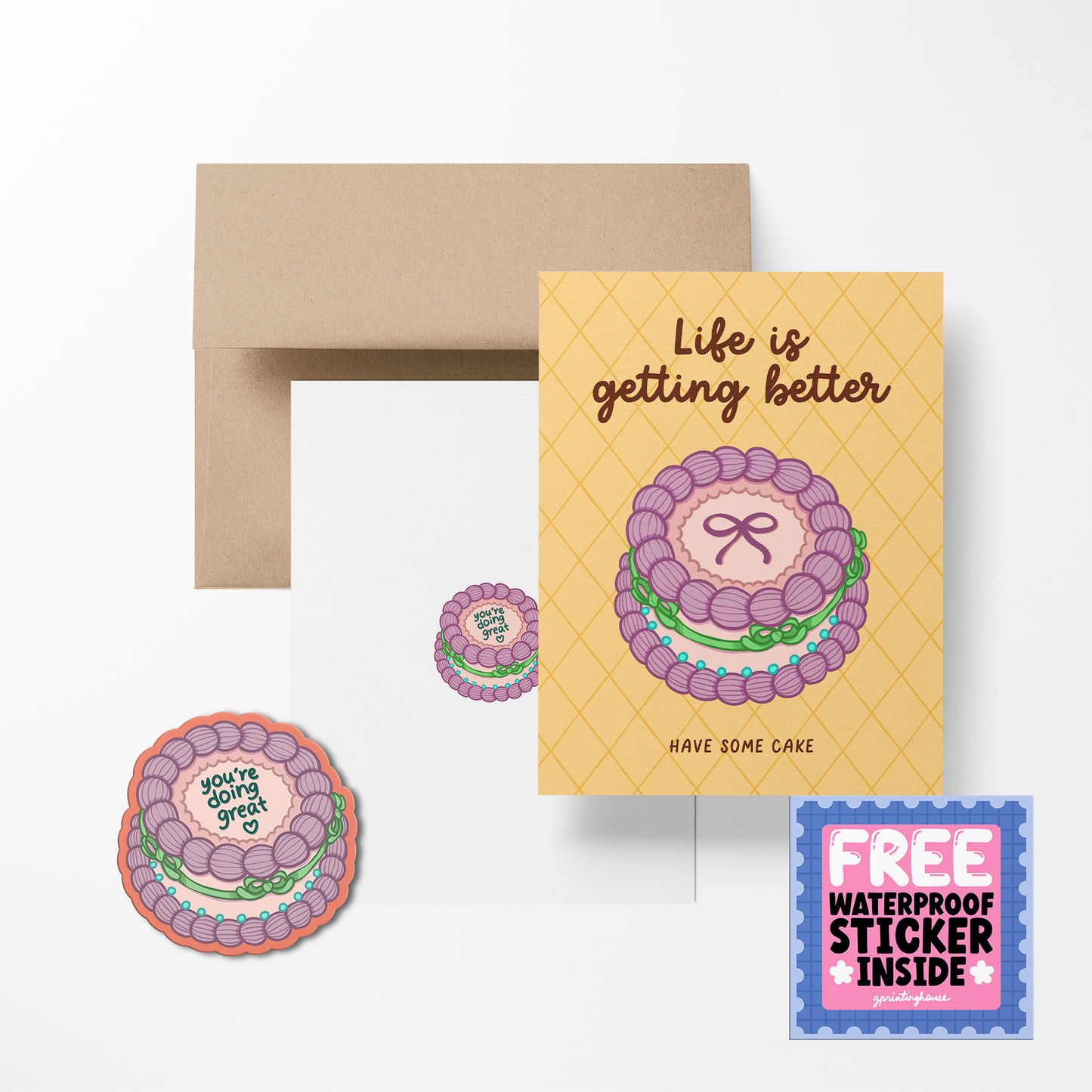 Life Is Getting Better Greeting Card with Stickers