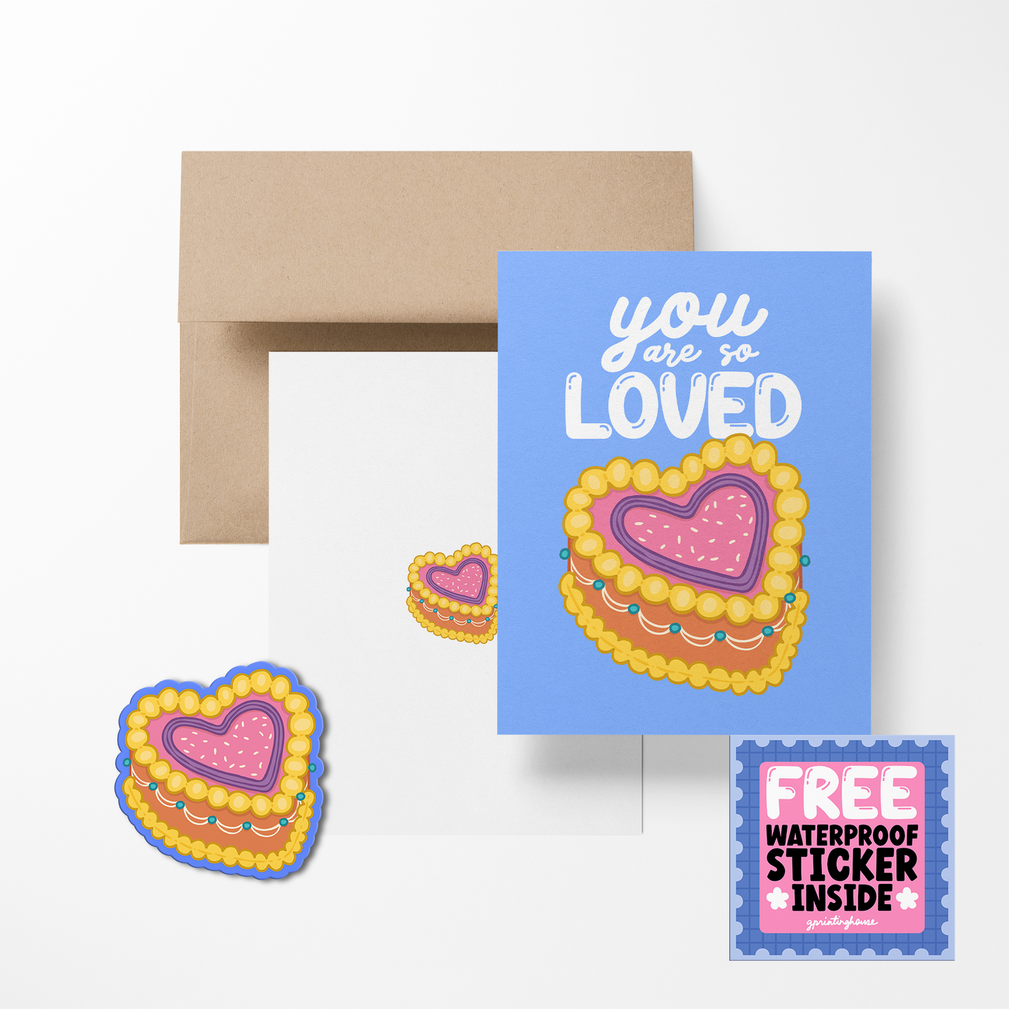 You Are So Loved Greeting Card with Stickers
