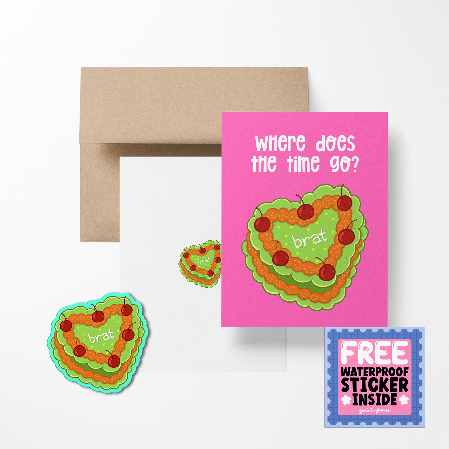 Where Does The Time Go Greeting Card with Stickers