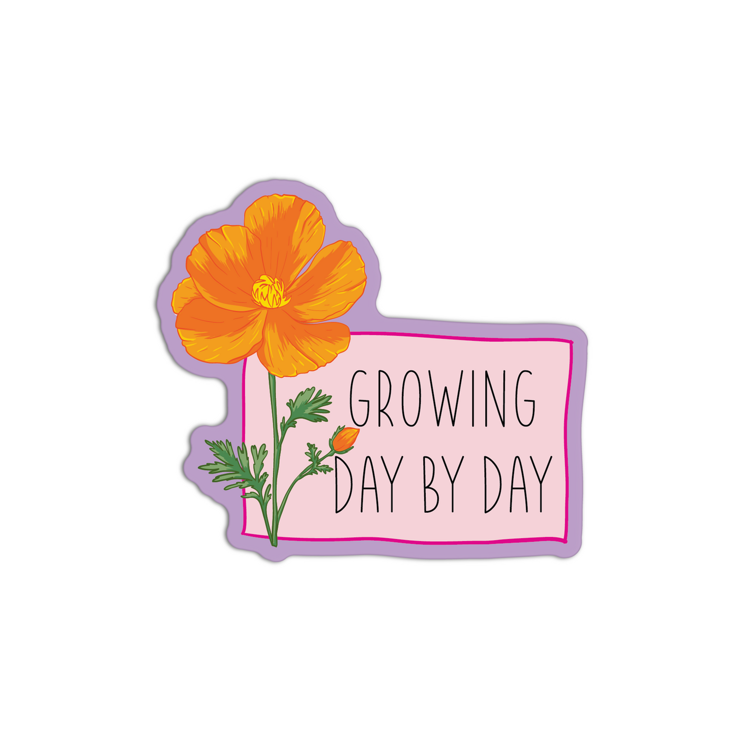 Growing Day by Day California Poppy Stickers