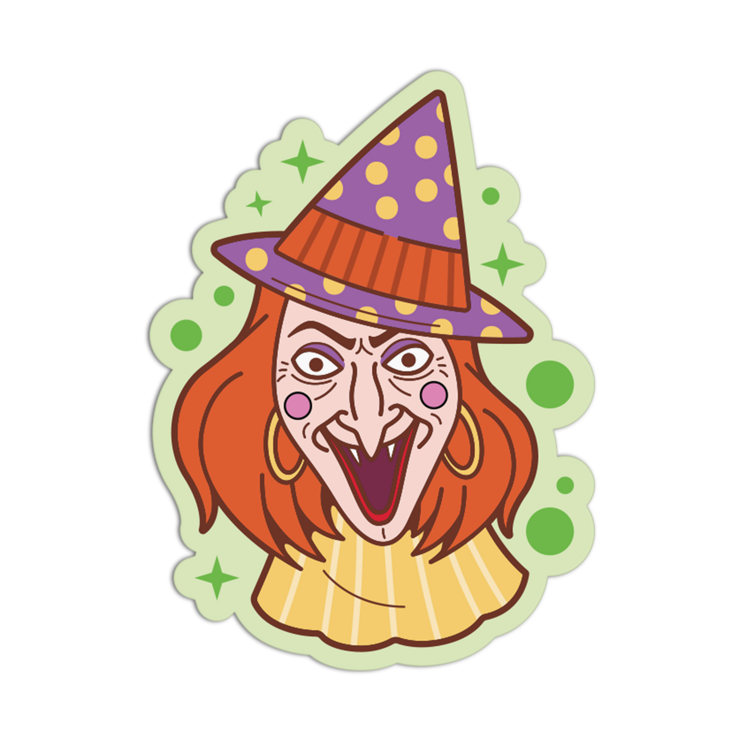 Witch Face Halloween Theme Sticker