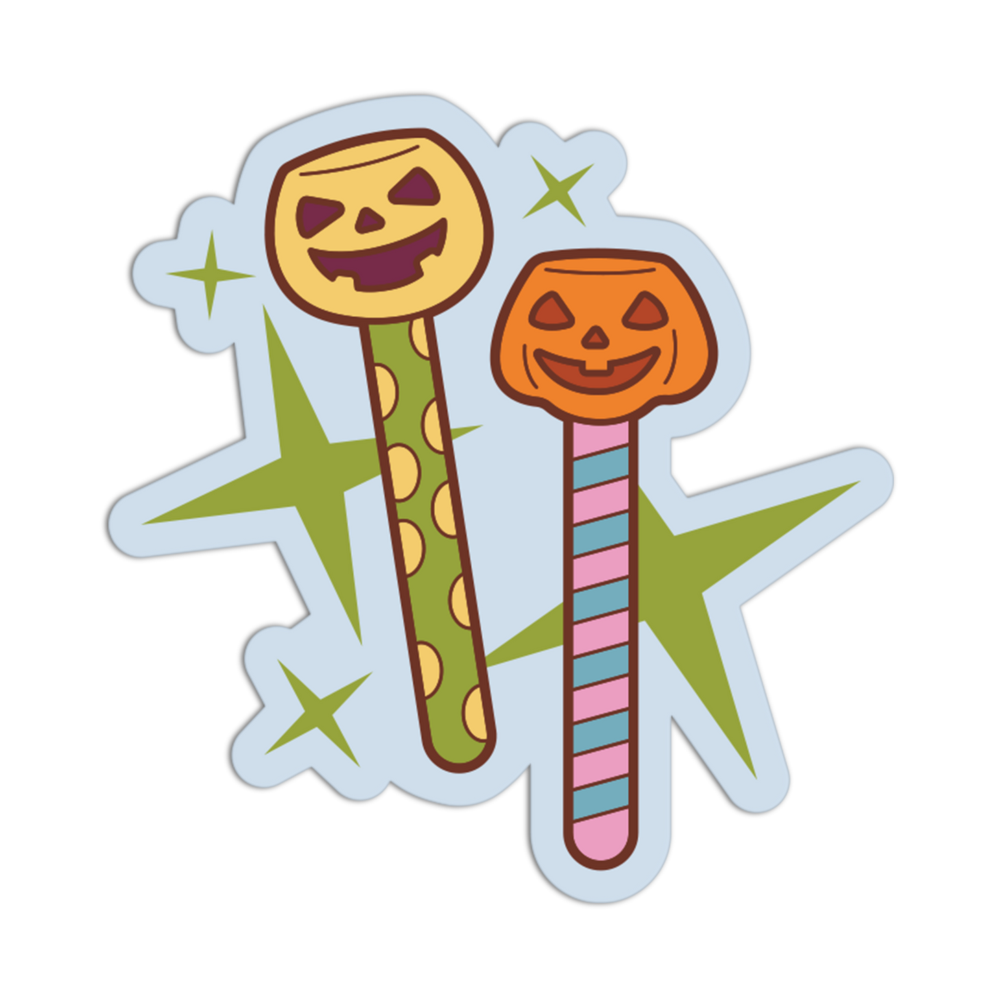 Pumpkin Wands Halloween Theme Sticker