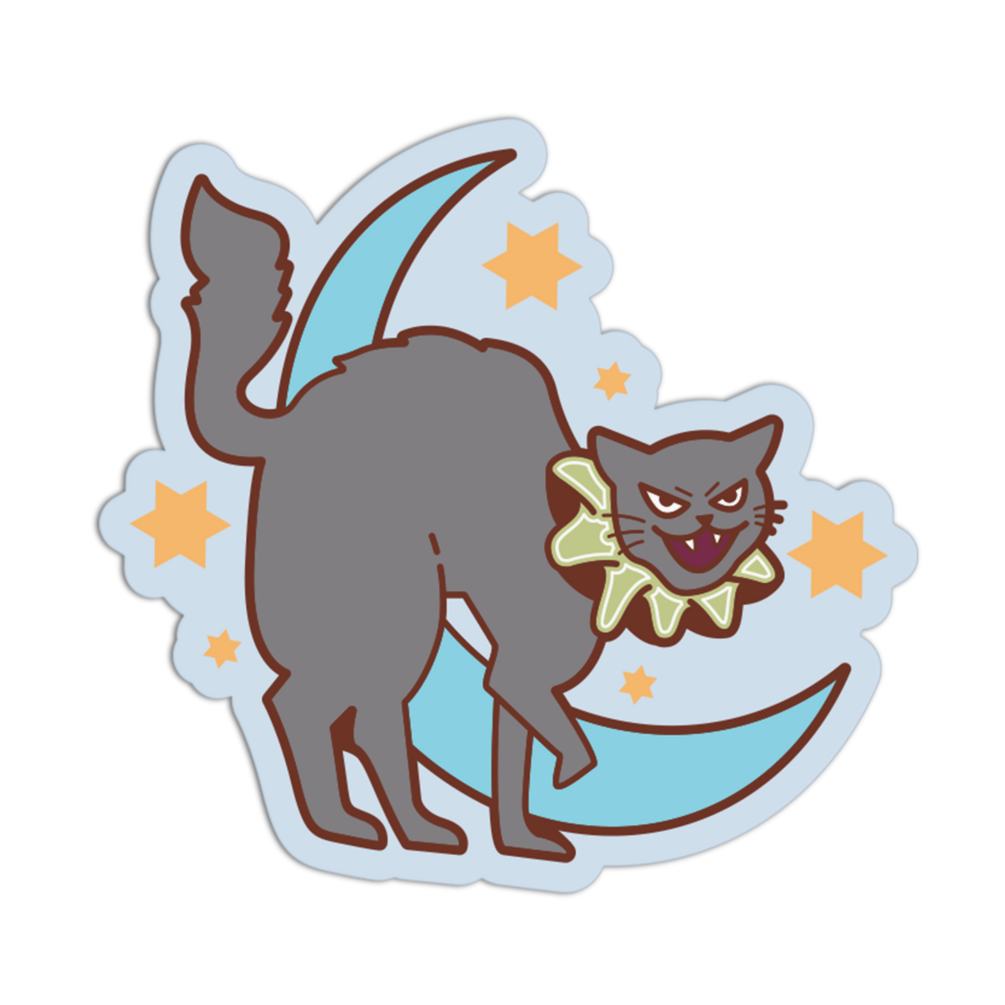 Moon Cat Halloween Theme Sticker
