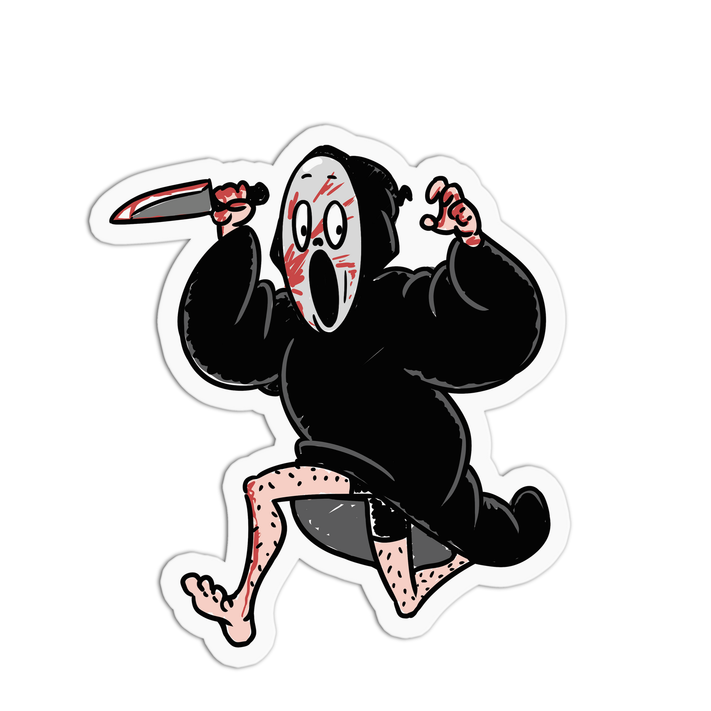 Running Ghostface Horror Movies Sticker - The Stkr Store