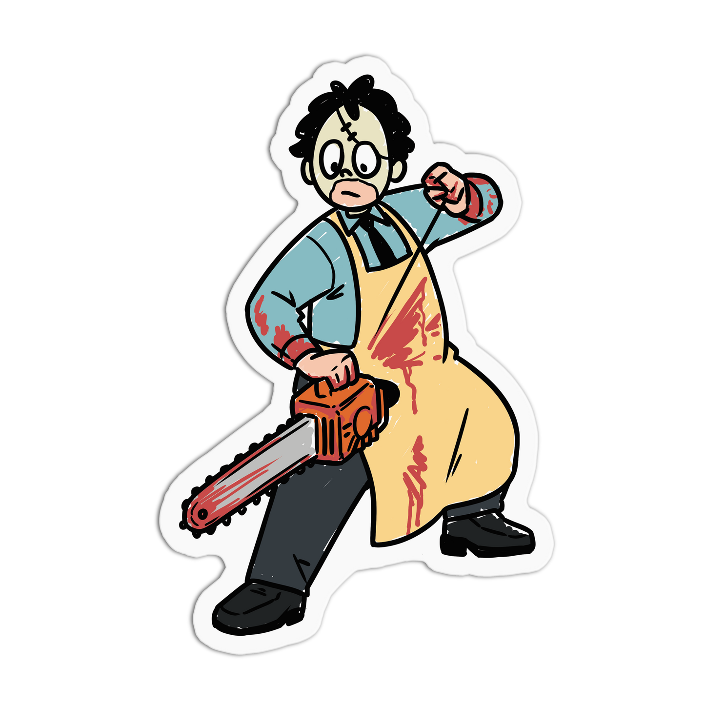 Chainsaw Stitch Horror Movies Sticker - The Stkr Store