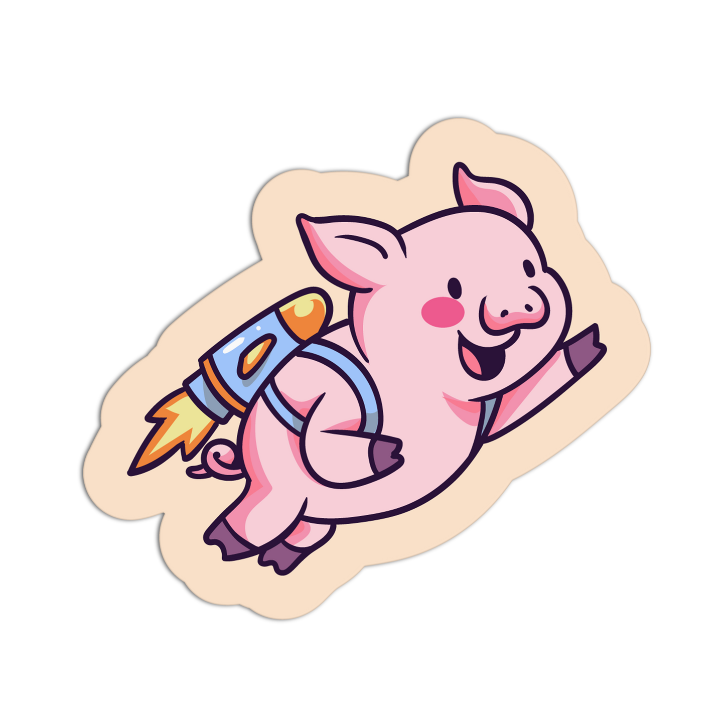 Rocket Pig Humming It Up Sticker - The Stkr Store
