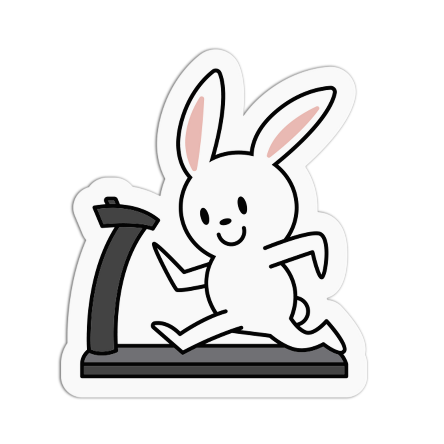 Treadmill Jogging Dreamy Bunny Sticker - The Stkr Store