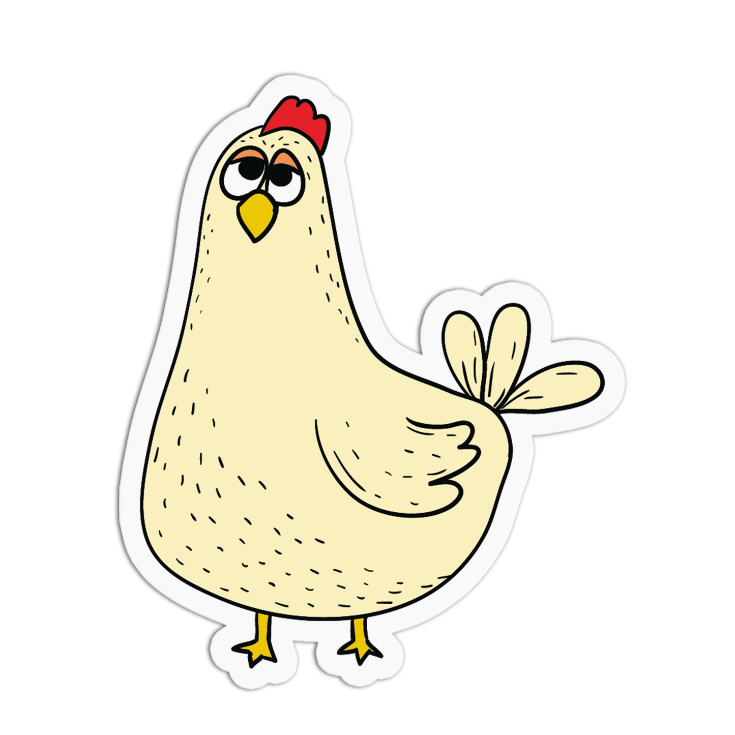 Sleepy Chicken Standing Lazy Animals Sticker