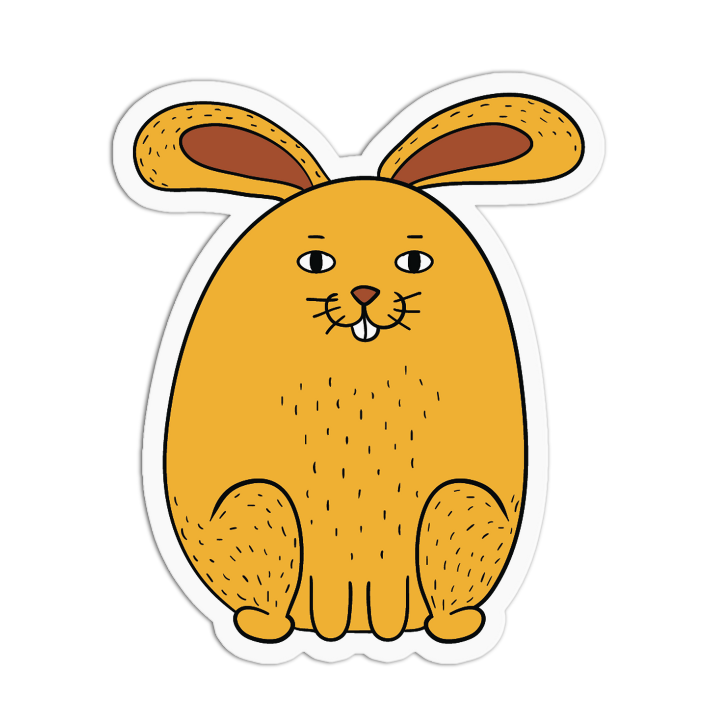 Yellow Bunny Rabbit Lazy Animals Sticker