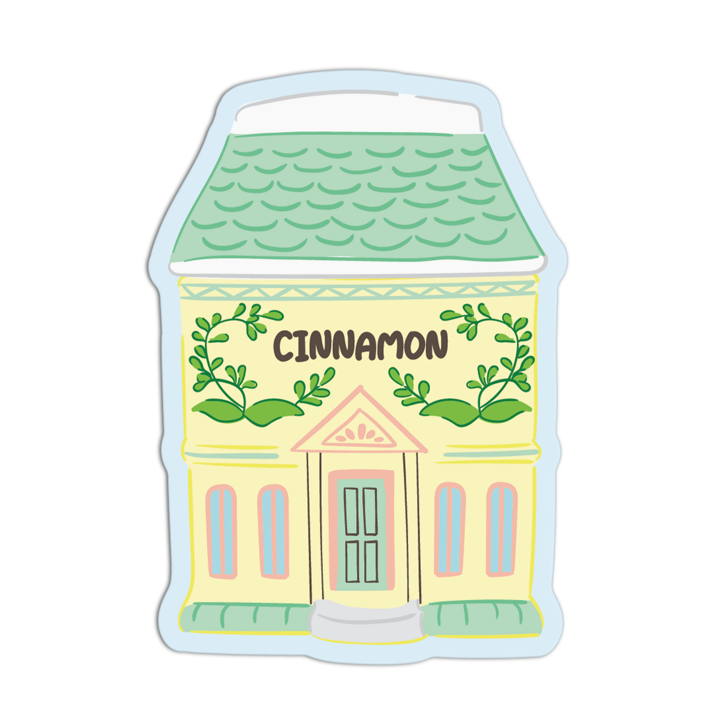 Cinnamon Spice Jar House Textured Stickers