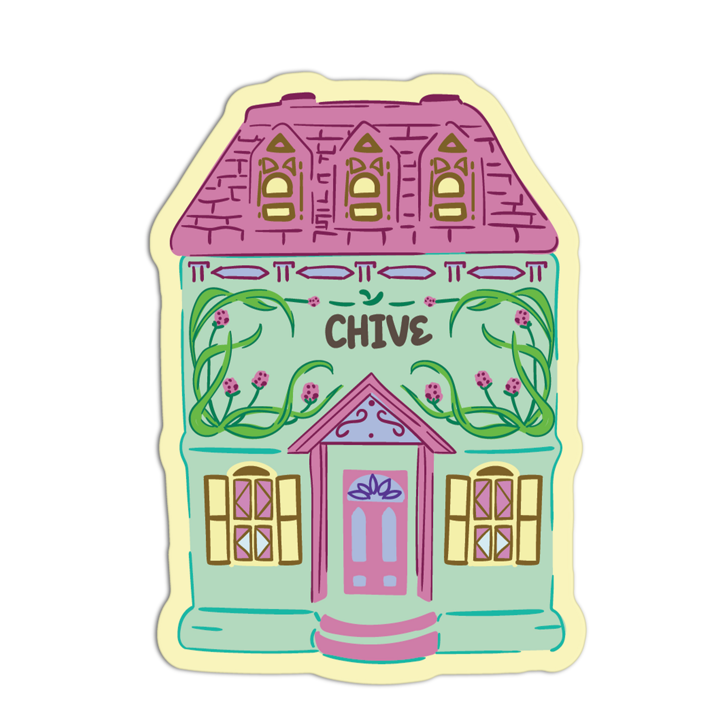 Chive Spice Jar House Textured Stickers