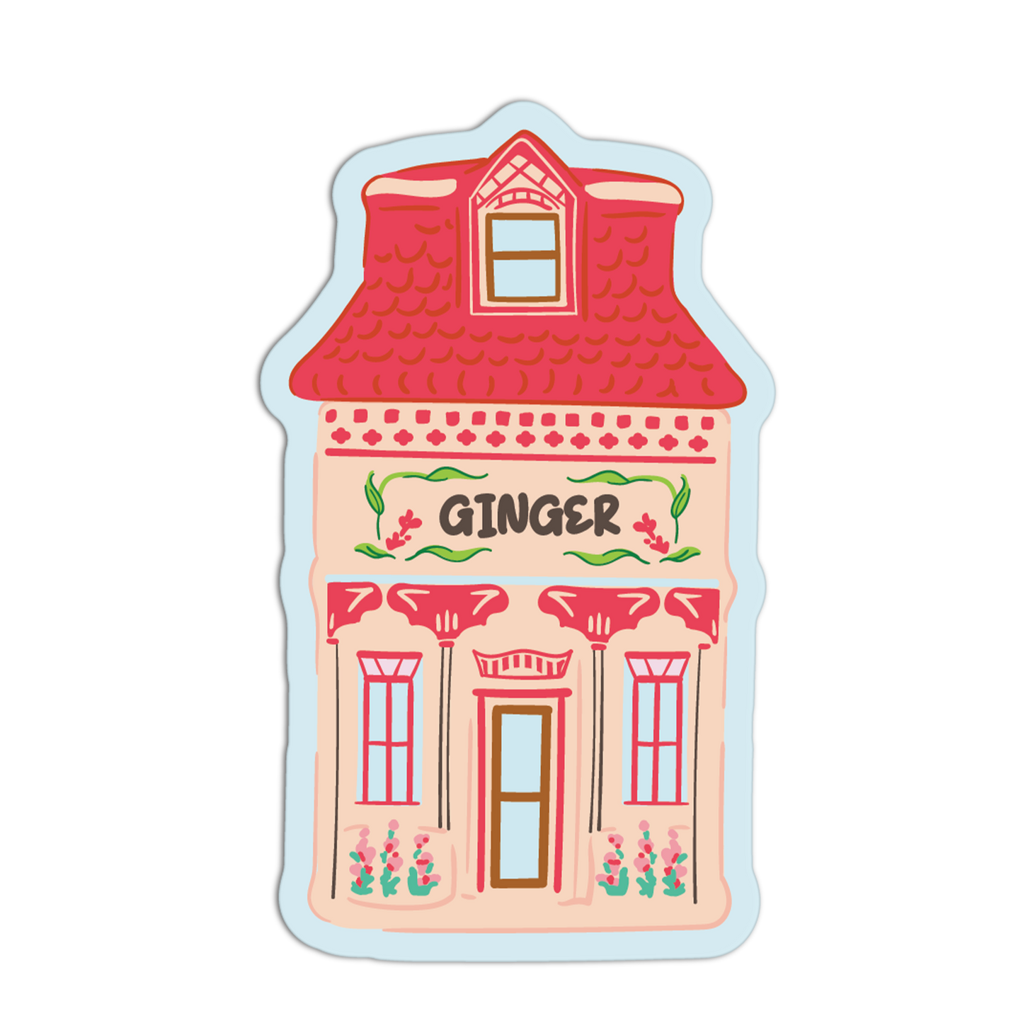 Ginger Spice Jar House Textured Stickers