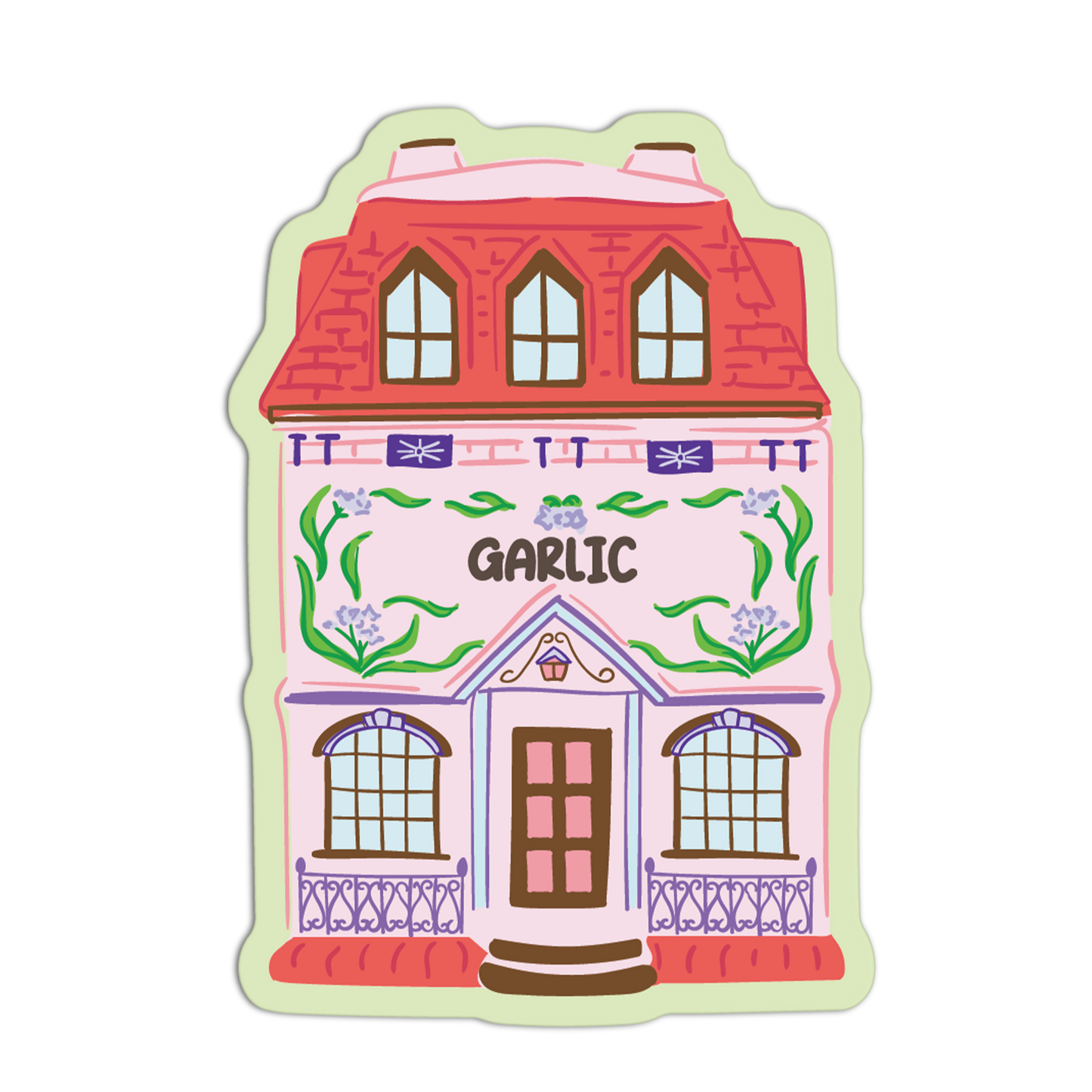 Garlic Spice Jar House Textured Stickers