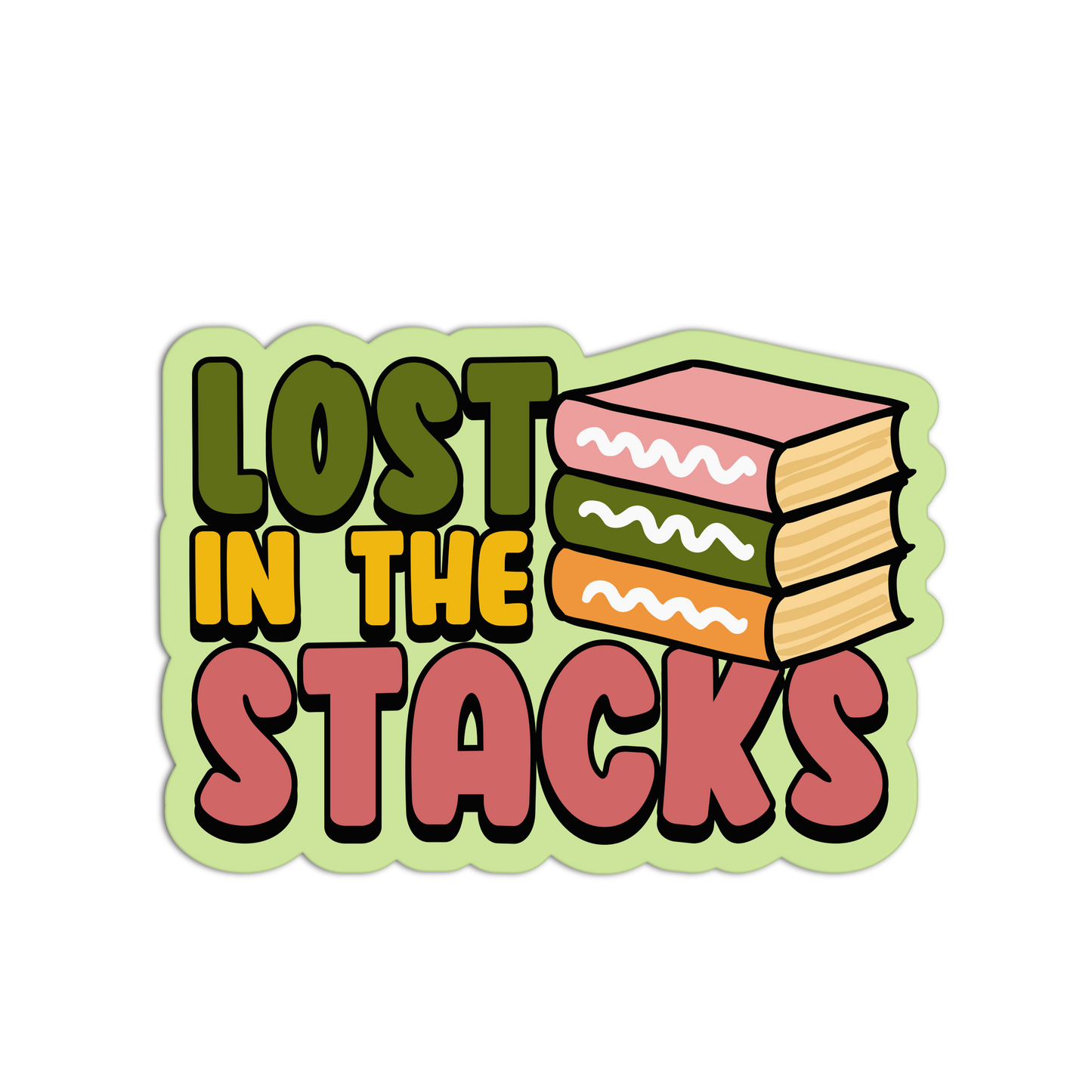 Lost in the Stacks - Library Sticker - The Stkr Store