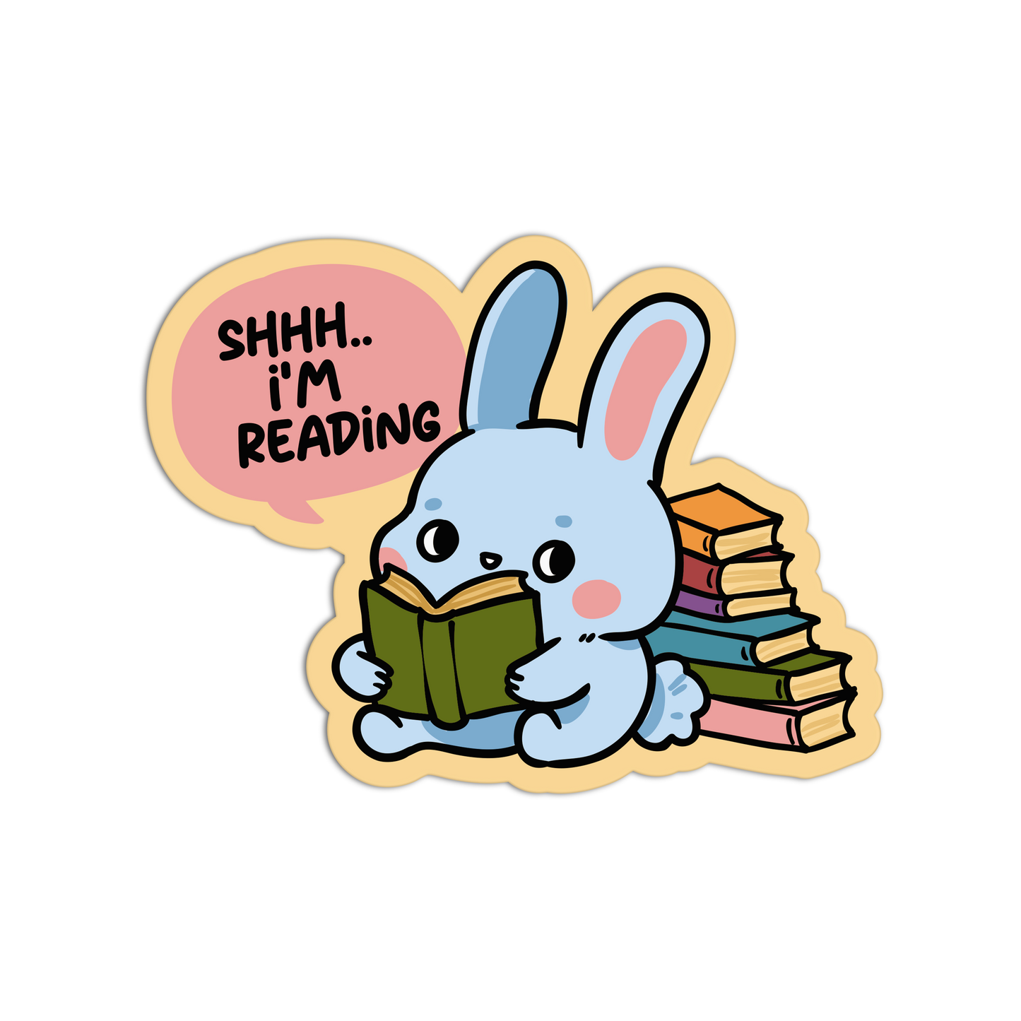 Shhh.. I'm Reading Rabbit - Library Sticker