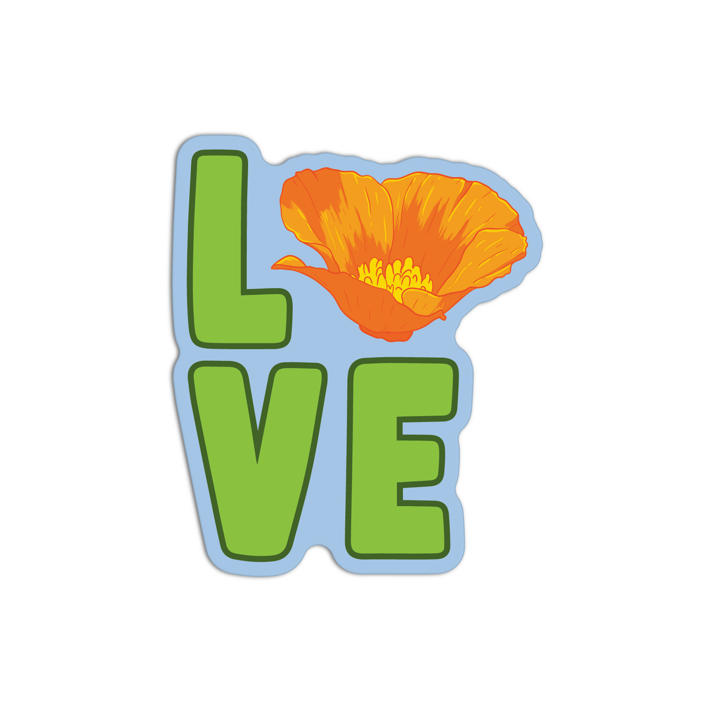 Love California Poppy Stickers