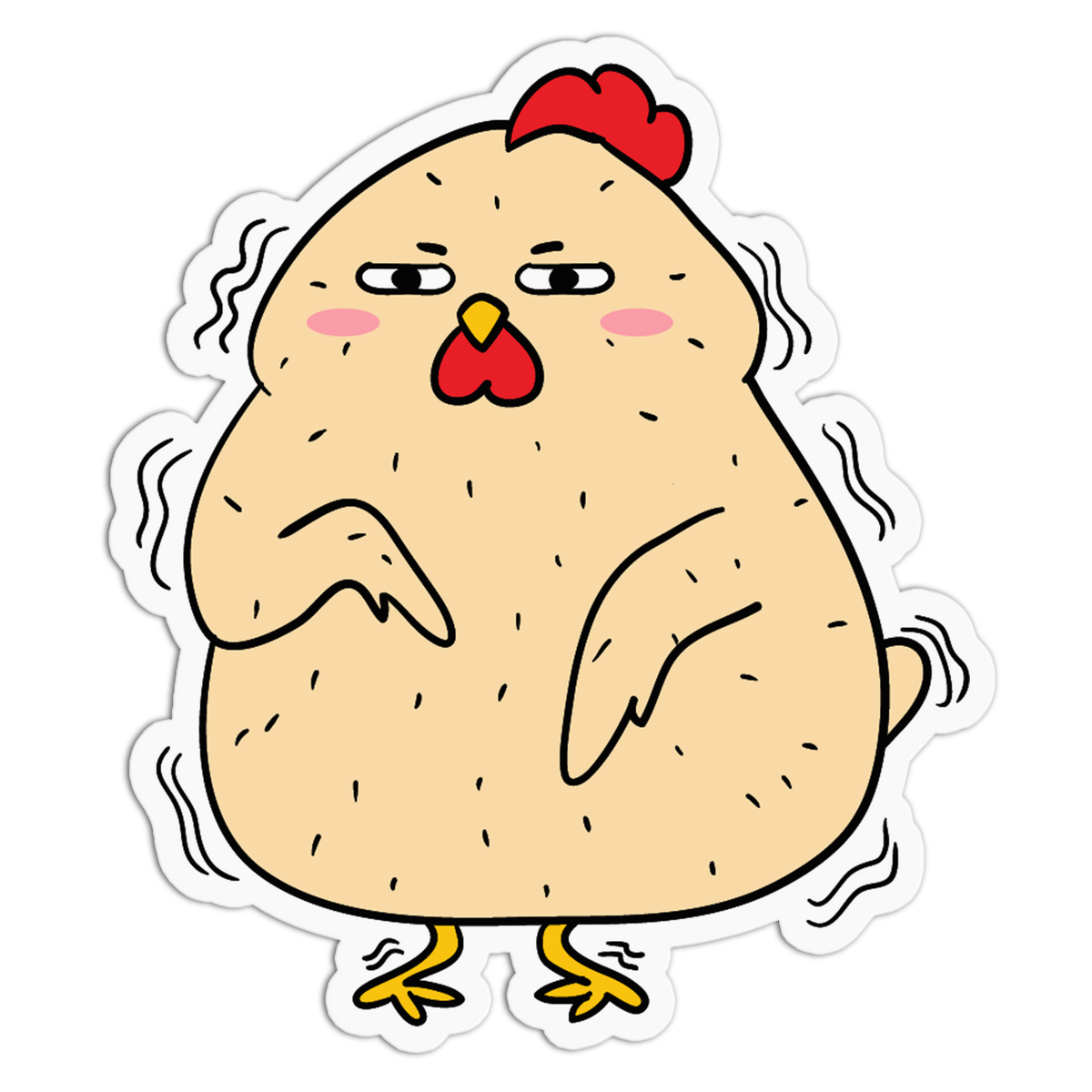 Plucked Cold Mad Chicken Sticker