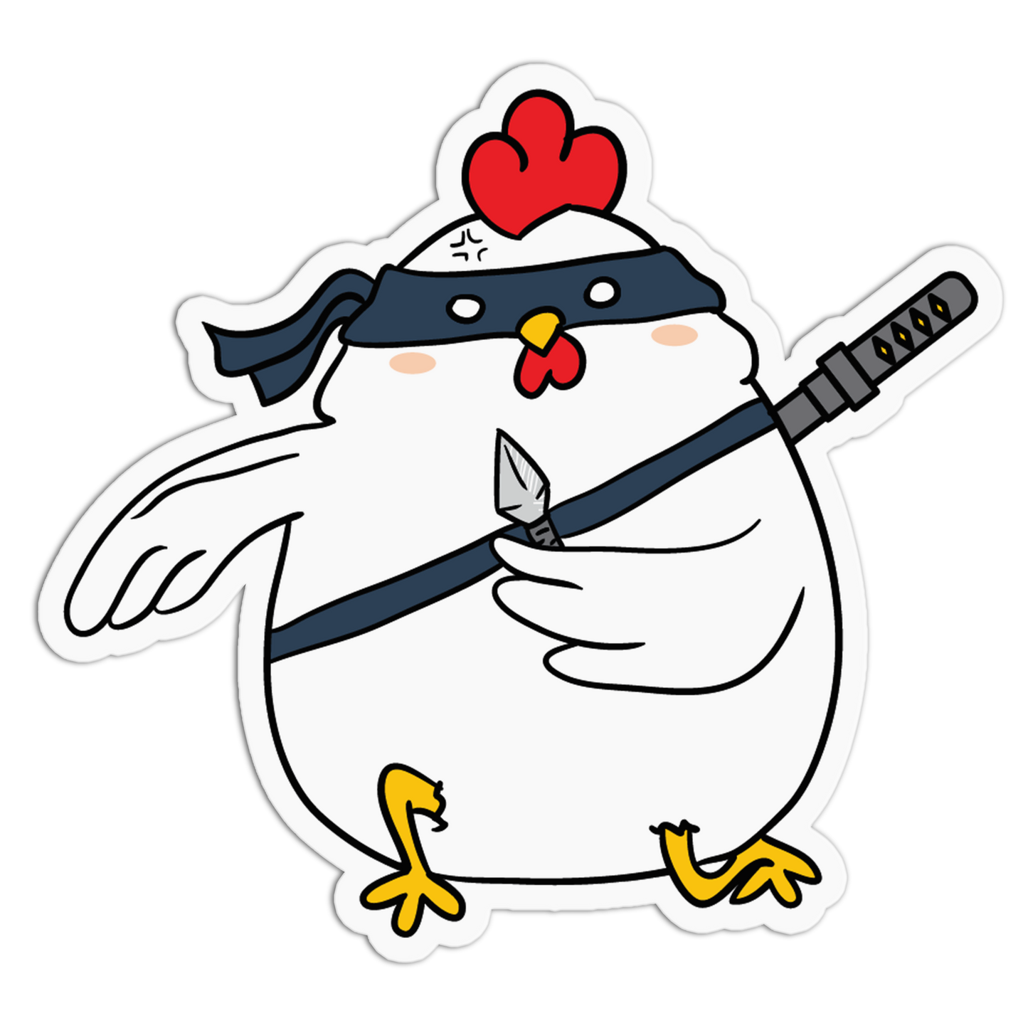 Ninja Warrior Mad Chicken Sticker