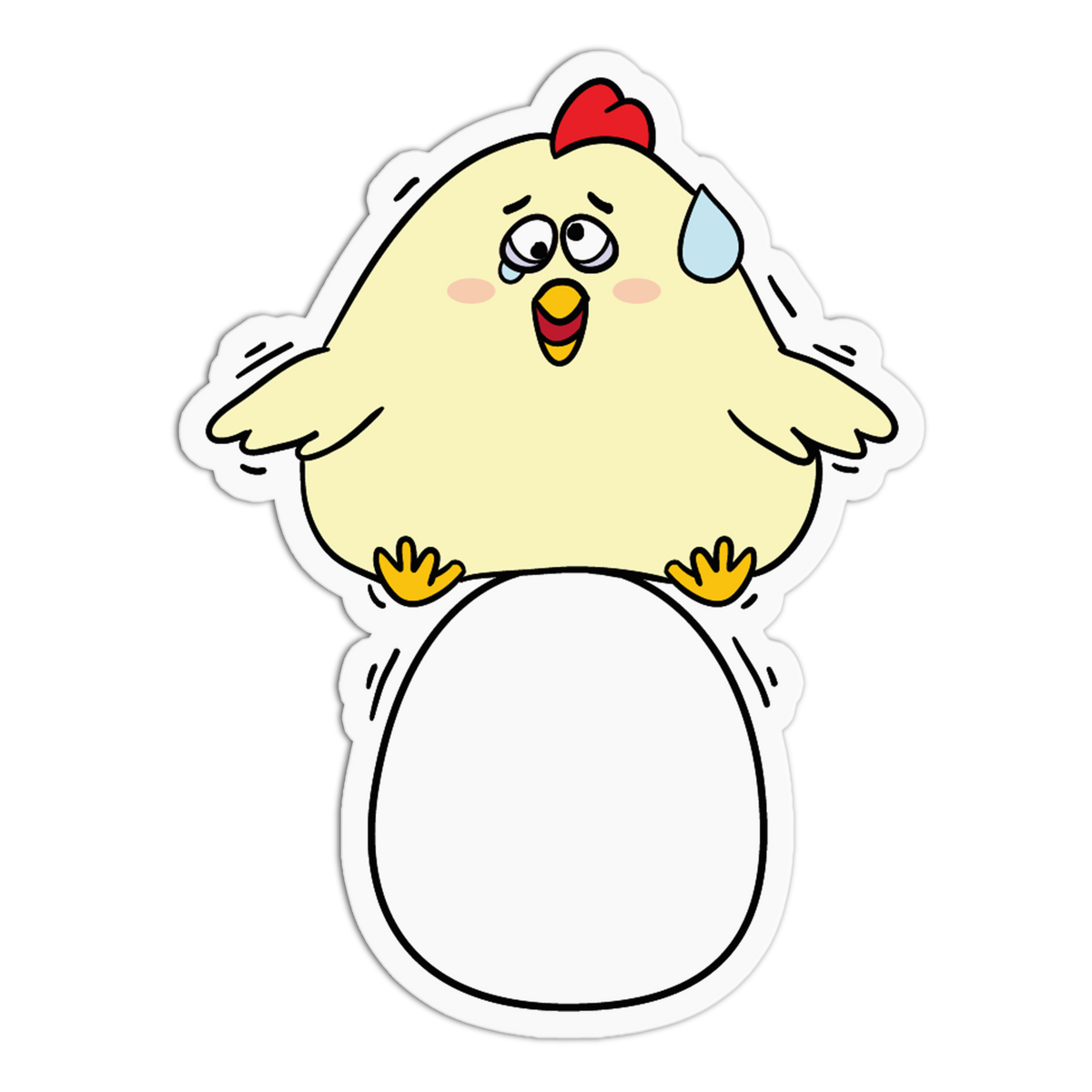 Egg Balance Mad Chicken Sticker