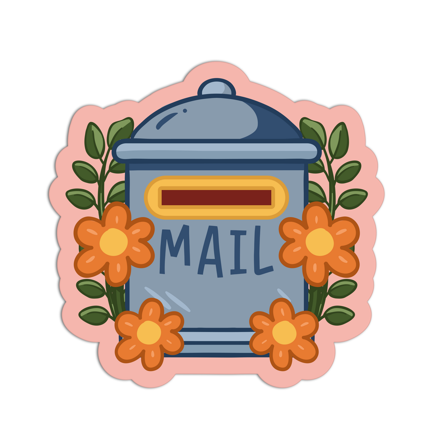 Floral Mailbox Mail Sticker