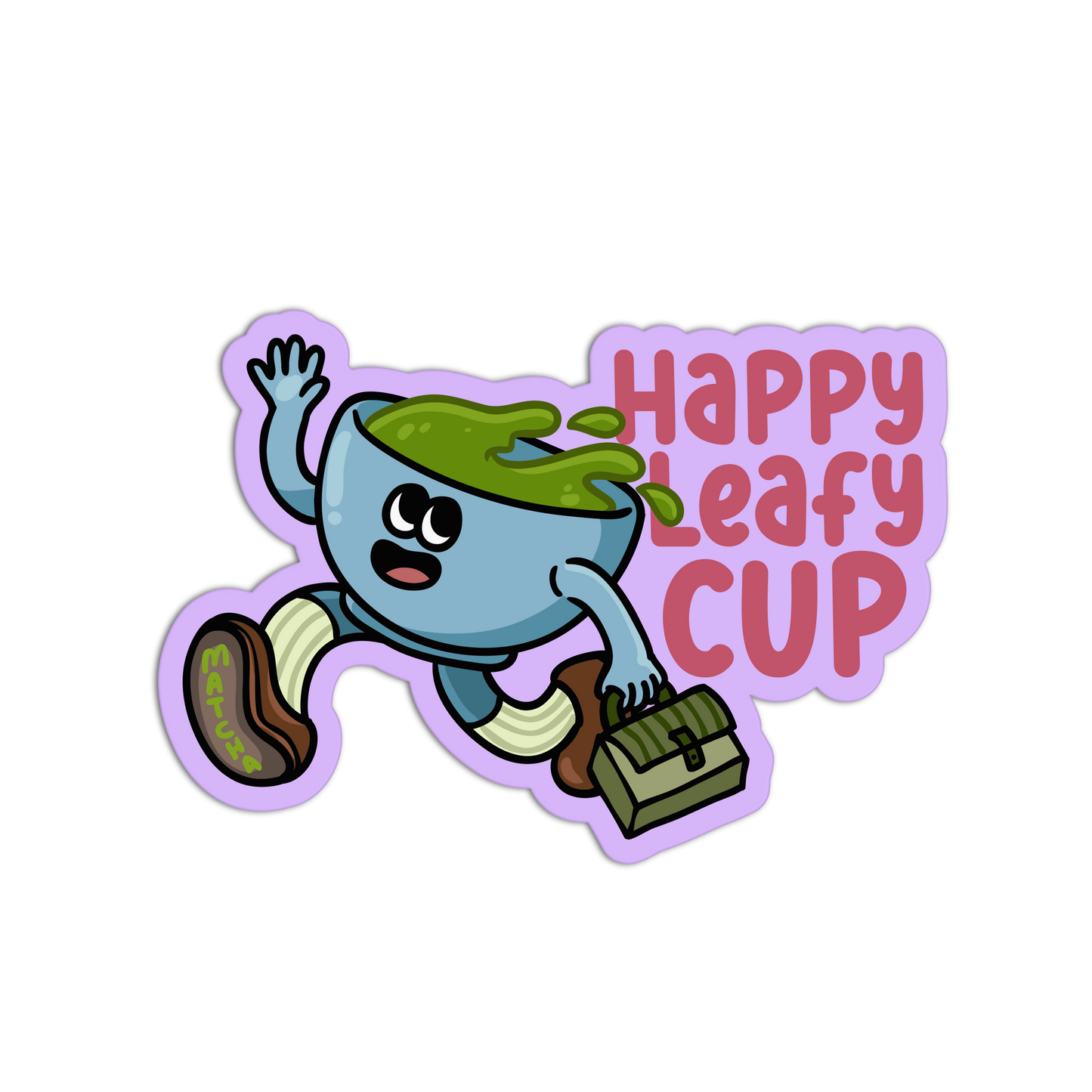 Happy Leafy Cup - Matcha Stickers - The Stkr Store