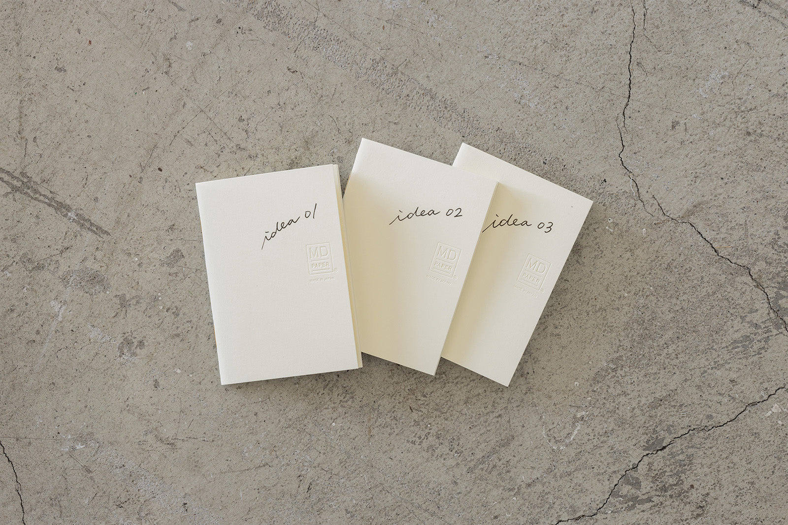 Midori MD Paper Notebook Light A7 Unruled, Set of 3